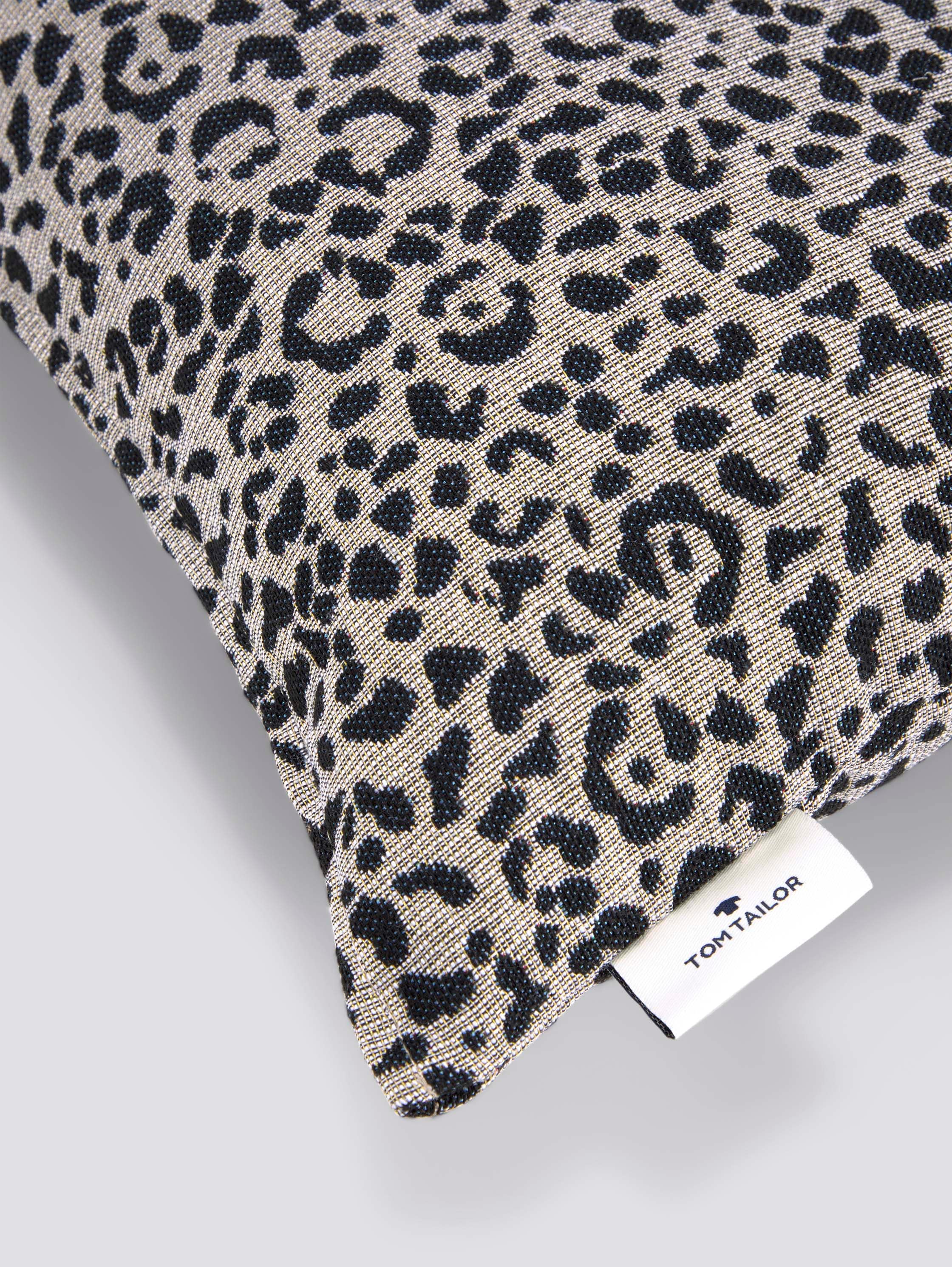 Kissenhülle mit Leo Print - offwhite-blue