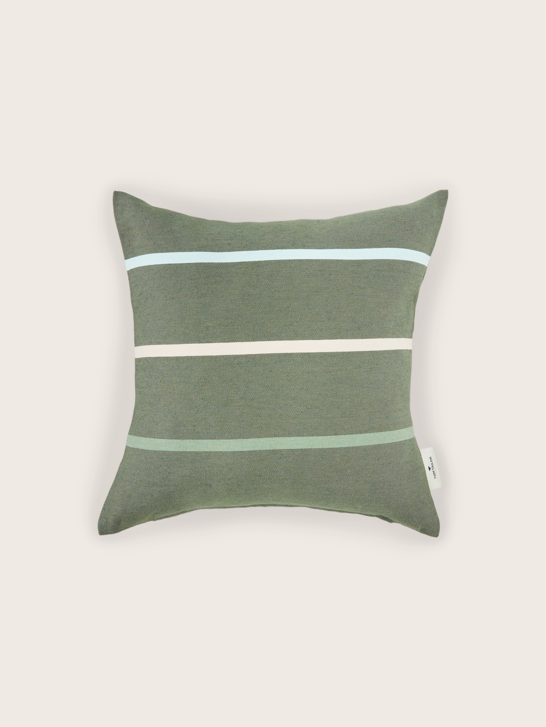 Striped cushion cover - green