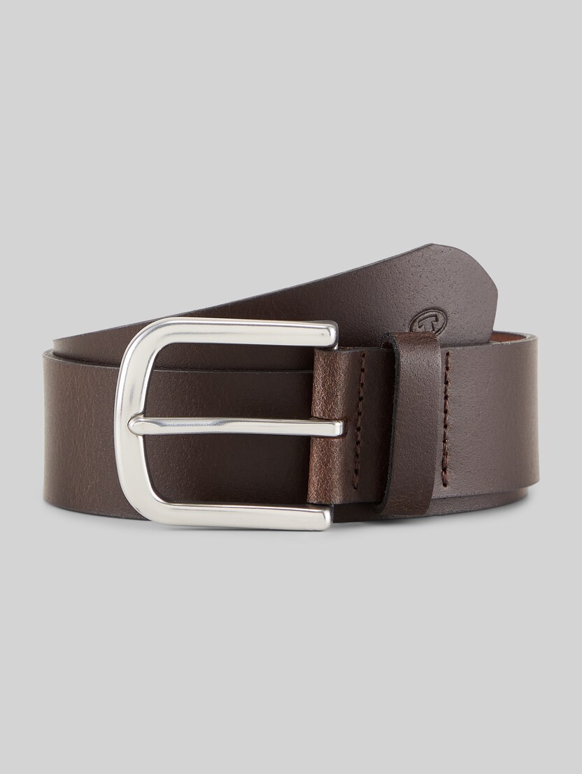 TTMARIO Kids leather belt with rounded pin buckle by Unisex, brown uni