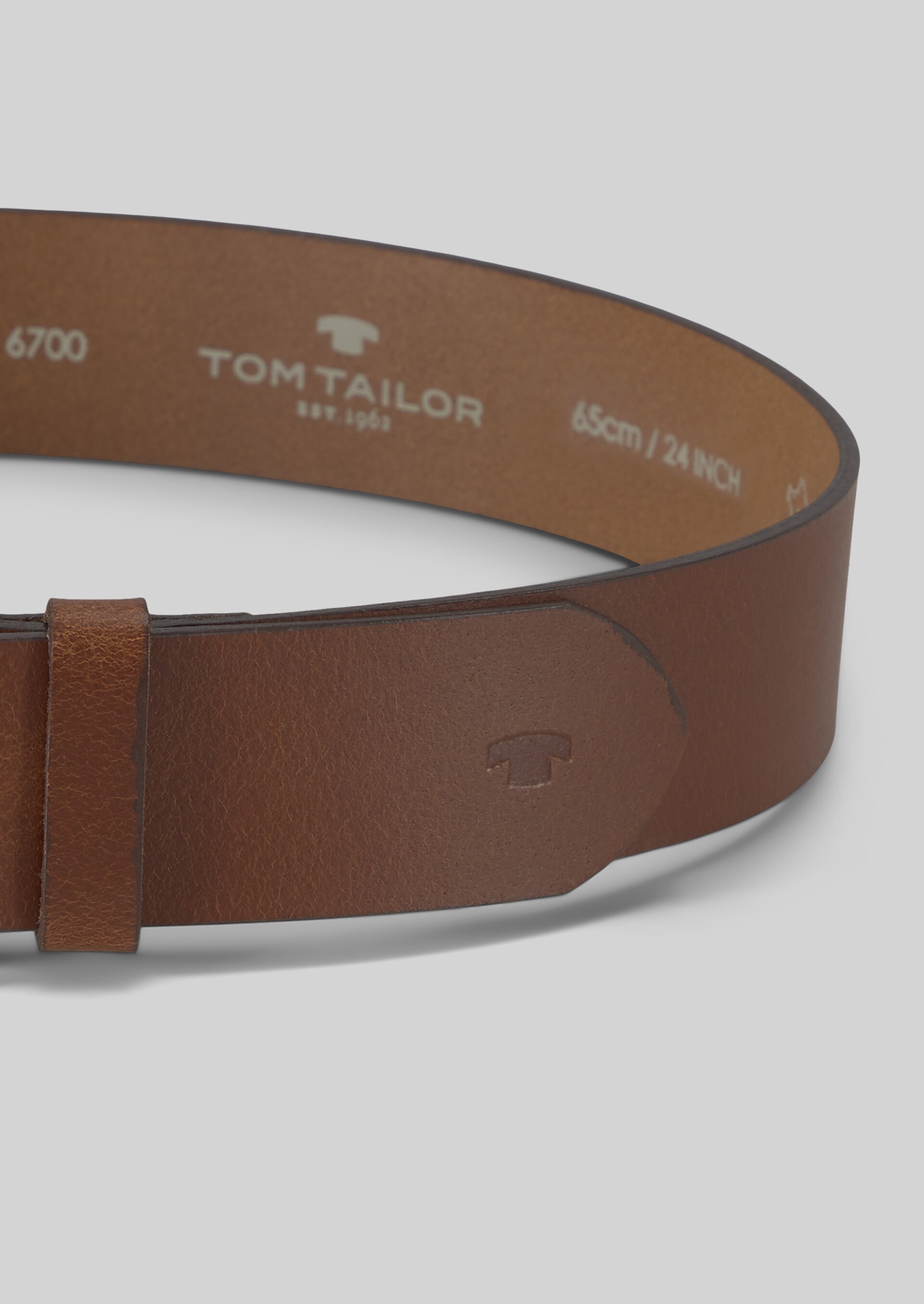 TTMARIO leather belt with rounded pin buckle - light brown uni - Product view from top 