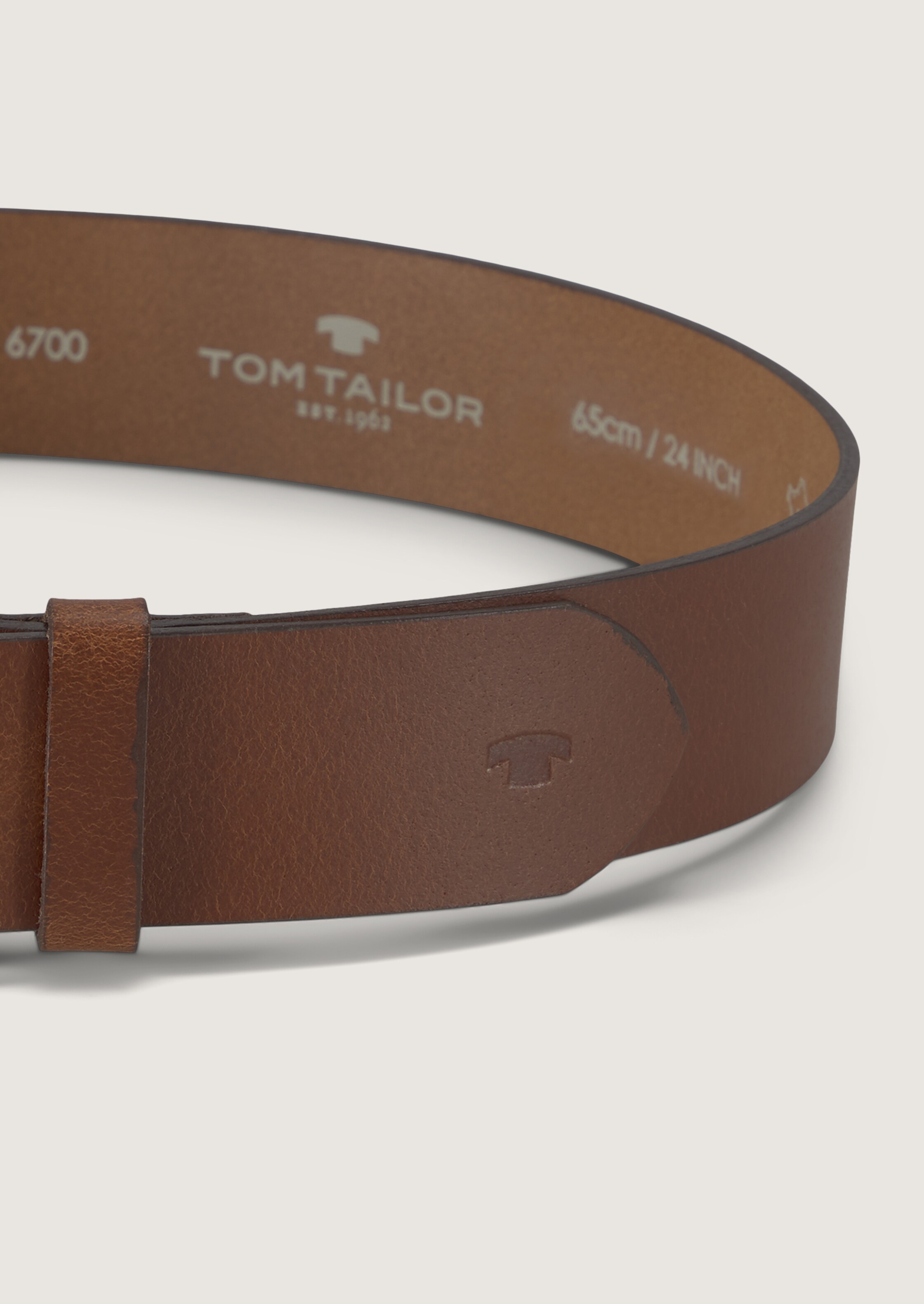 TTMARIO leren riem met afgeronde gesp - light_brown_uni - 
