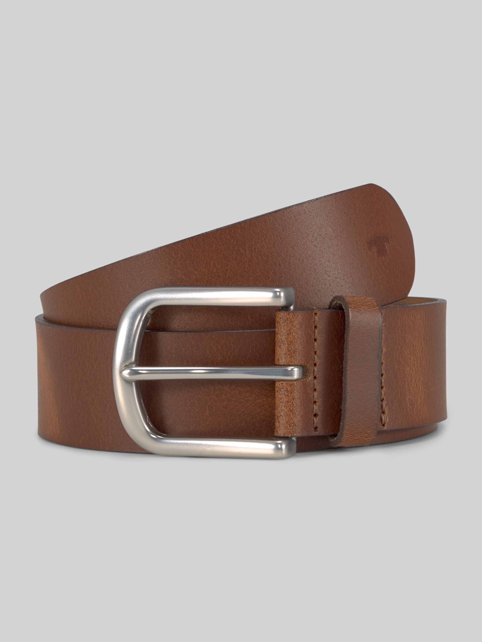 TTMARIO leather belt with rounded pin buckle - light brown uni - Front product view