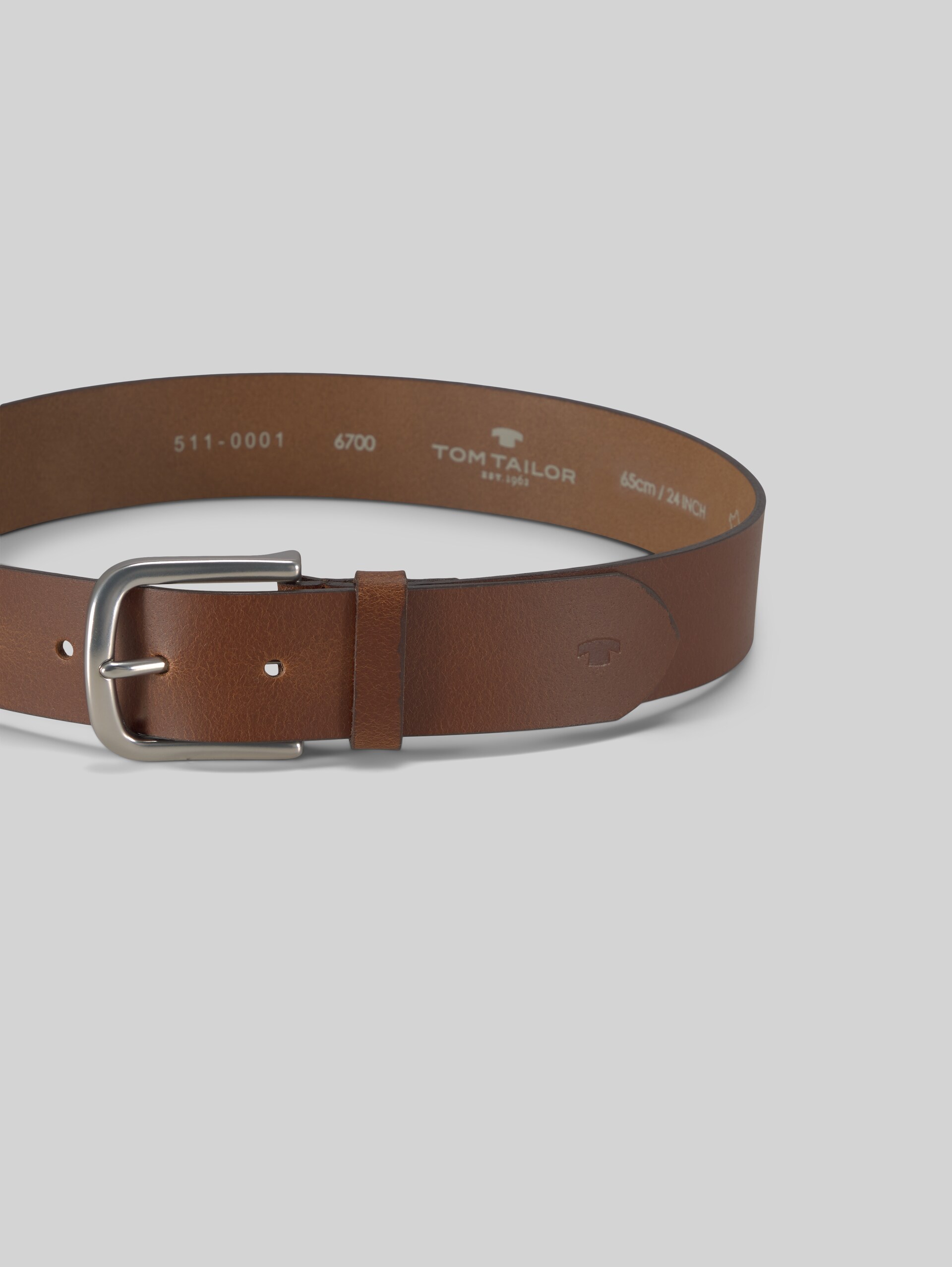 TTMARIO leather belt with rounded pin buckle - light brown uni - Product view from top 