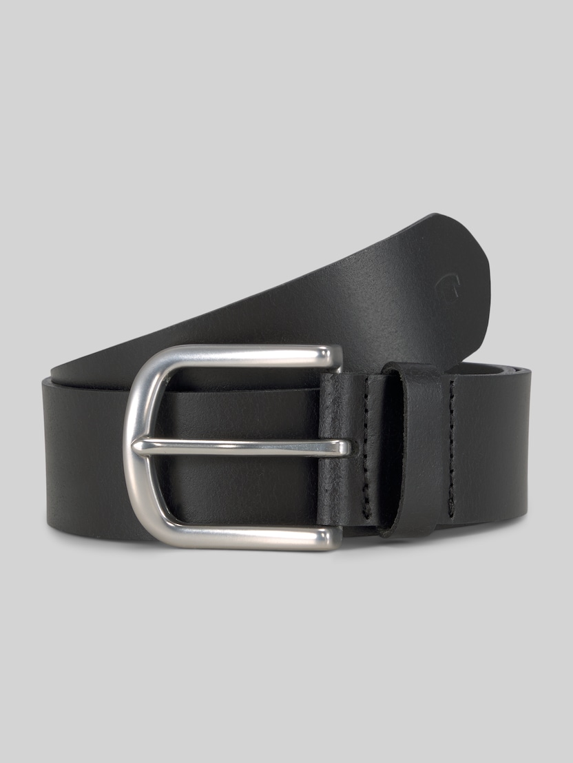 TTMARIO Kids leather belt with rounded pin buckle by Unisex, black uni
