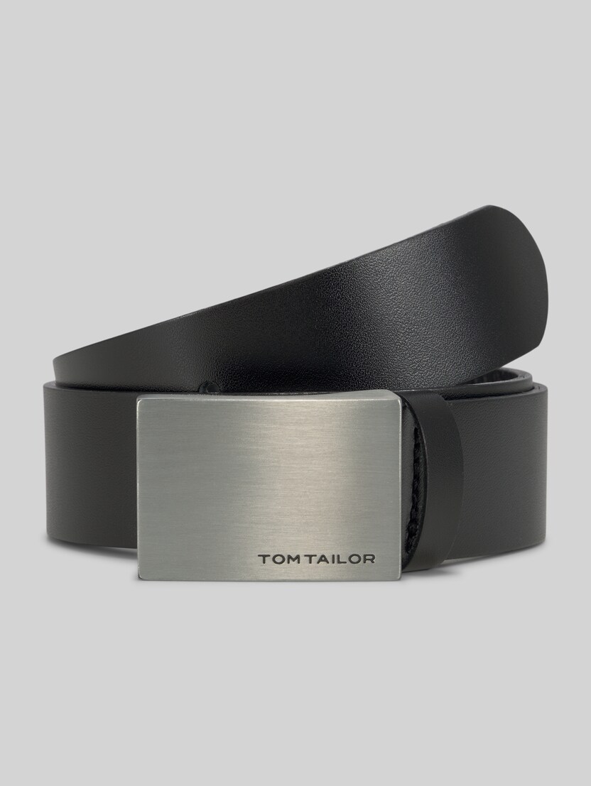 TTLUIGI Kids leather belt with belt buckle by Unisex, black uni