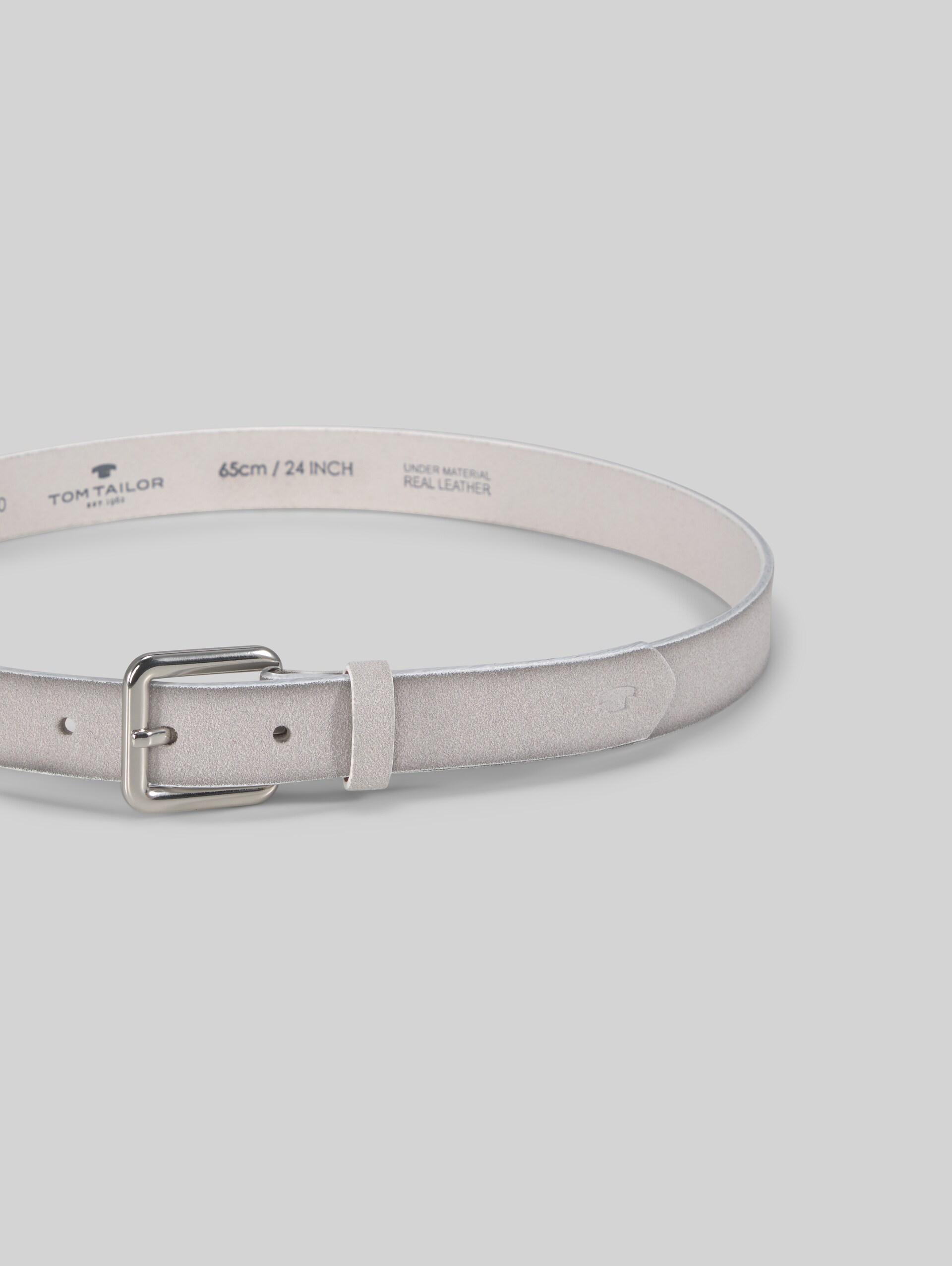 TTDAISY narrow belt with square pin buckle - ecru uni - Product view from top 
