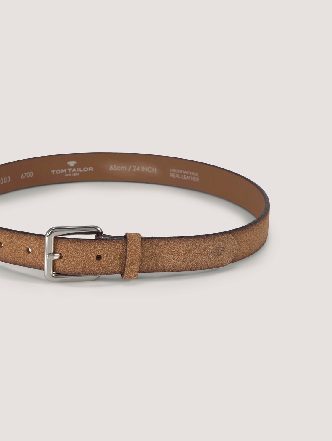 TTDAISY Kids schmaler Gürtel mit eckiger Dornschließe - light brown uni - Produkt-Ansicht von oben 