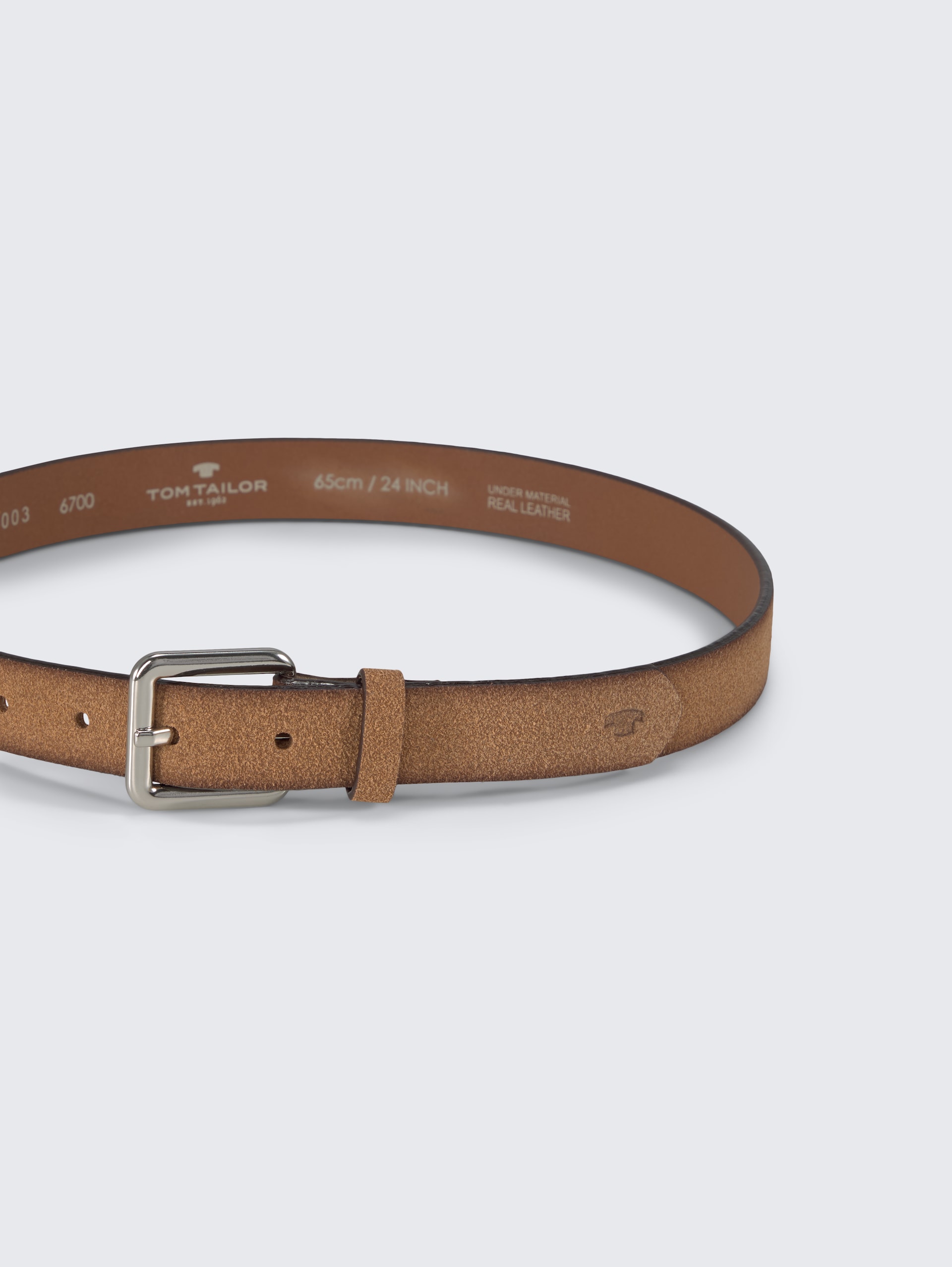 TTDAISY Kids schmaler Gürtel mit eckiger Dornschließe - light brown uni - Produkt-Ansicht von oben 