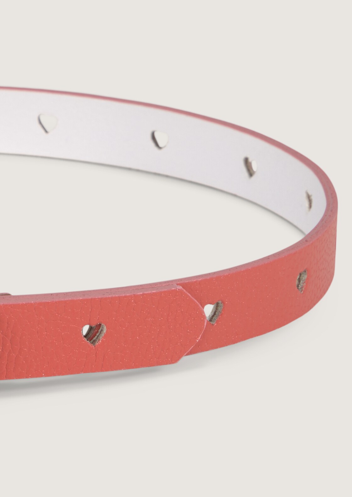 TTPEACH Kids schmaler Ledergürtel mit eckiger Dornschließe - rose uni - Produkt-Ansicht von oben 