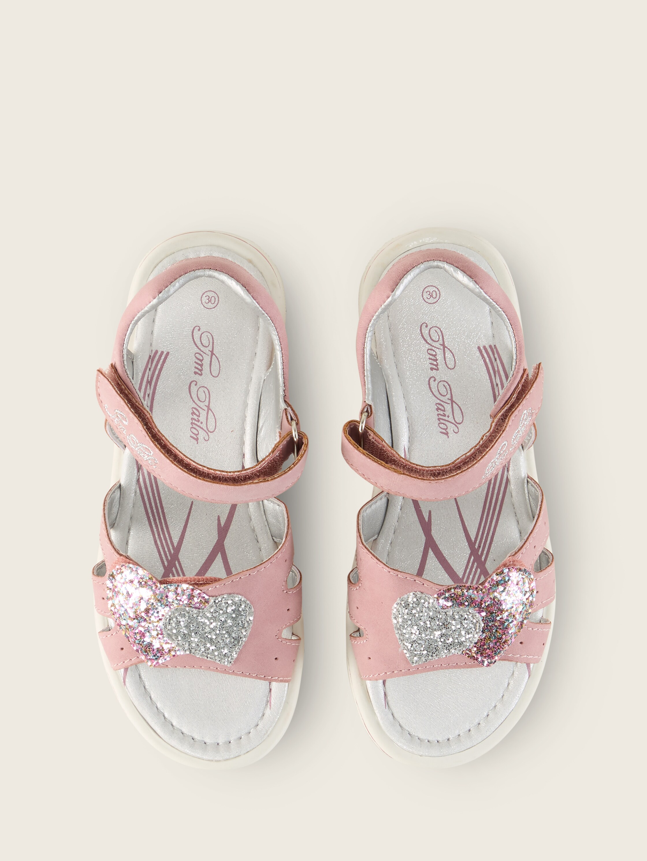 Sandals with a motif print - nude - 