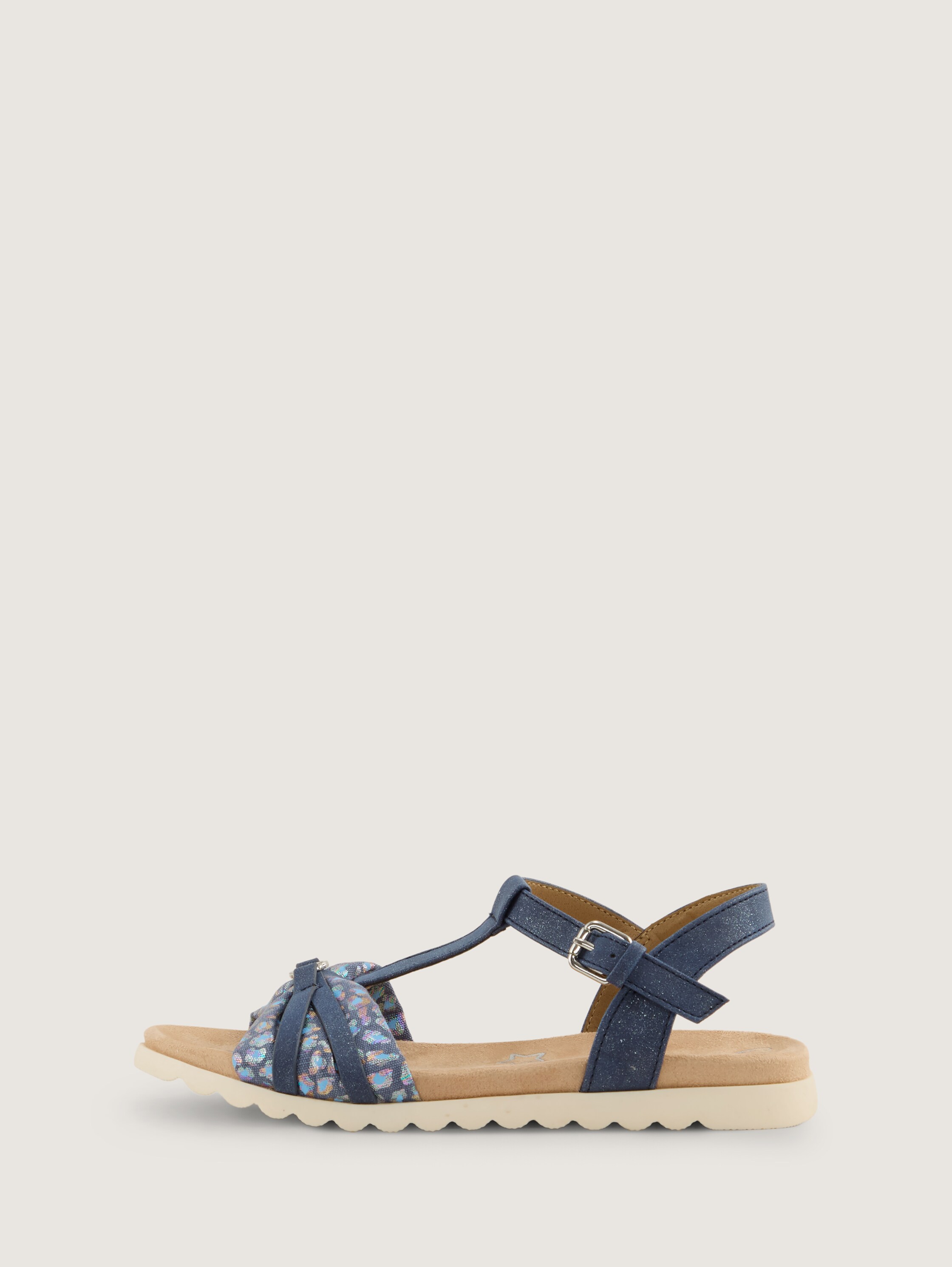 Sandalen mit Knöchelriemen und Animal-Print - navy - 