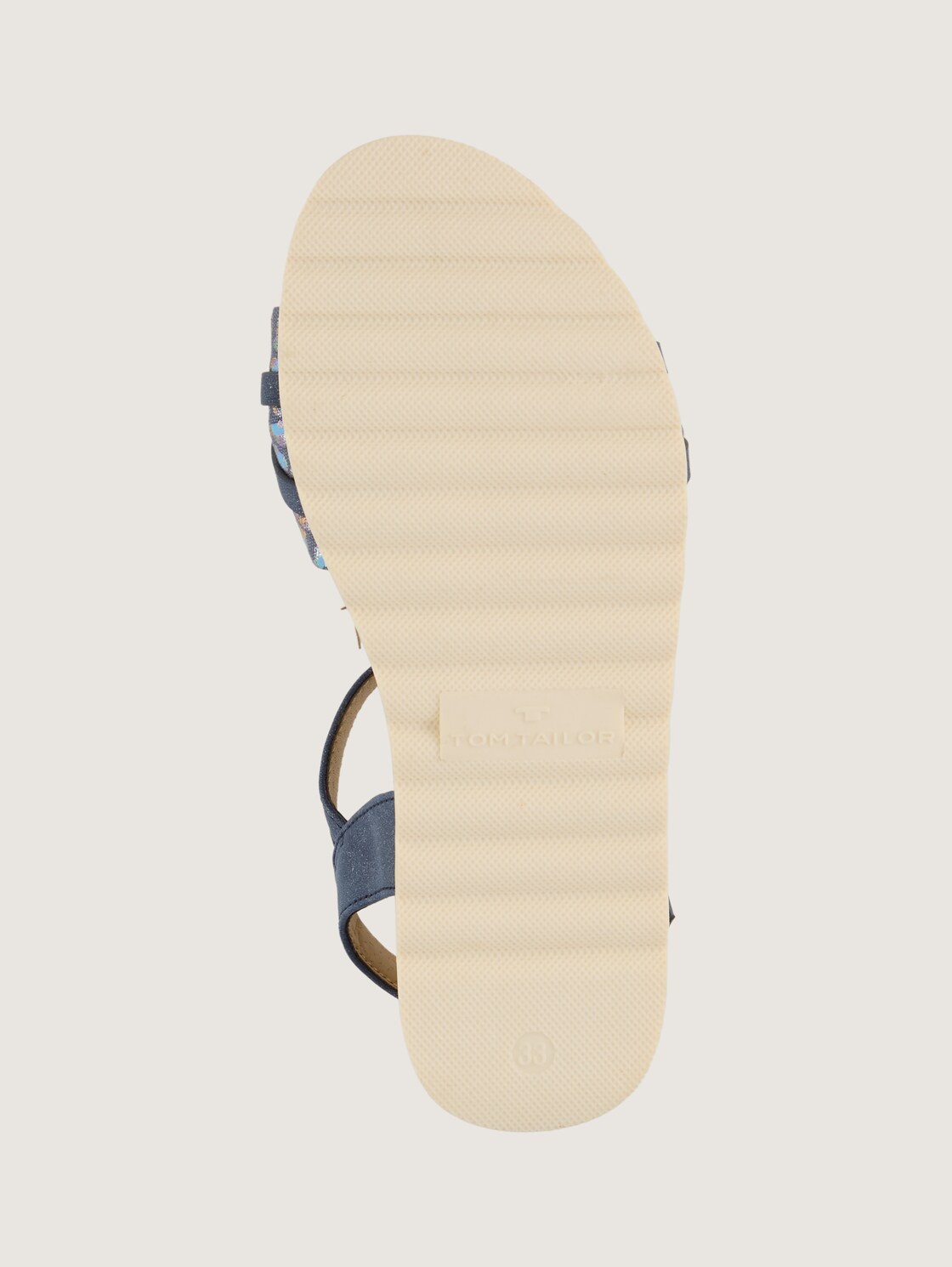 Sandalen mit Knöchelriemen und Animal-Print - navy - Produkt-Ansicht Sohle