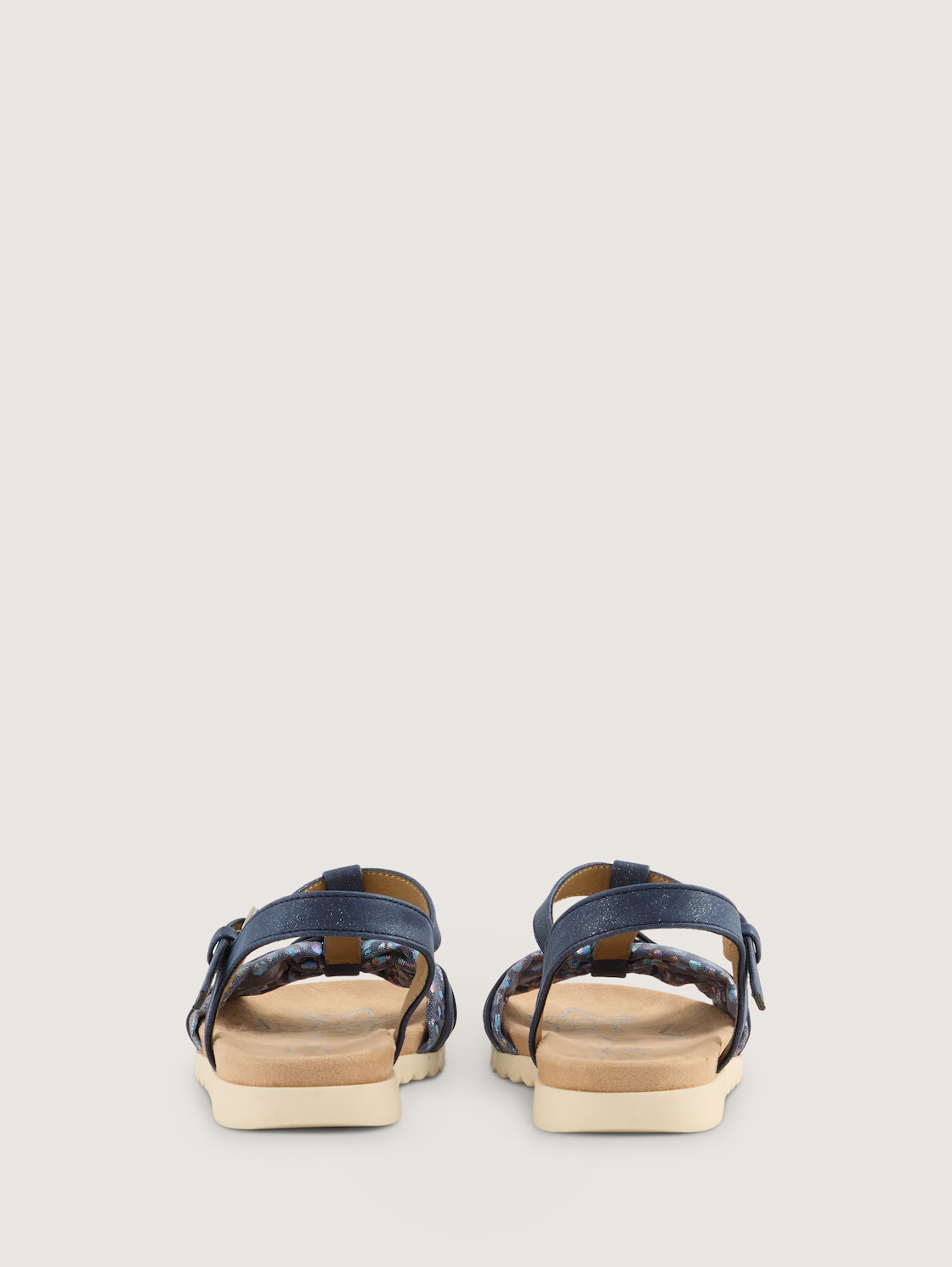 Sandalen mit Knöchelriemen und Animal-Print - navy - Produkt-Rückansicht