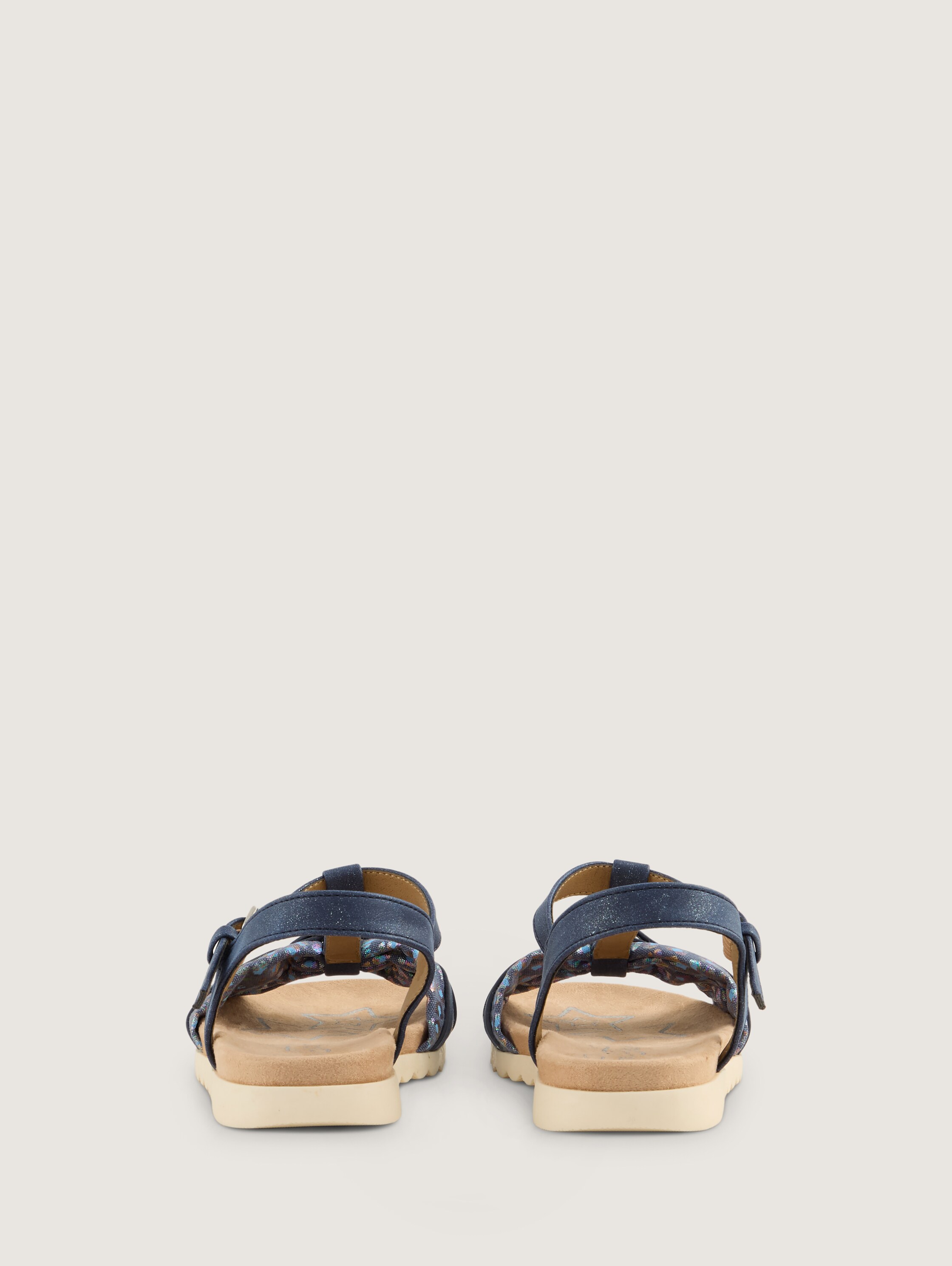 Sandalen mit Knöchelriemen und Animal-Print - navy - 