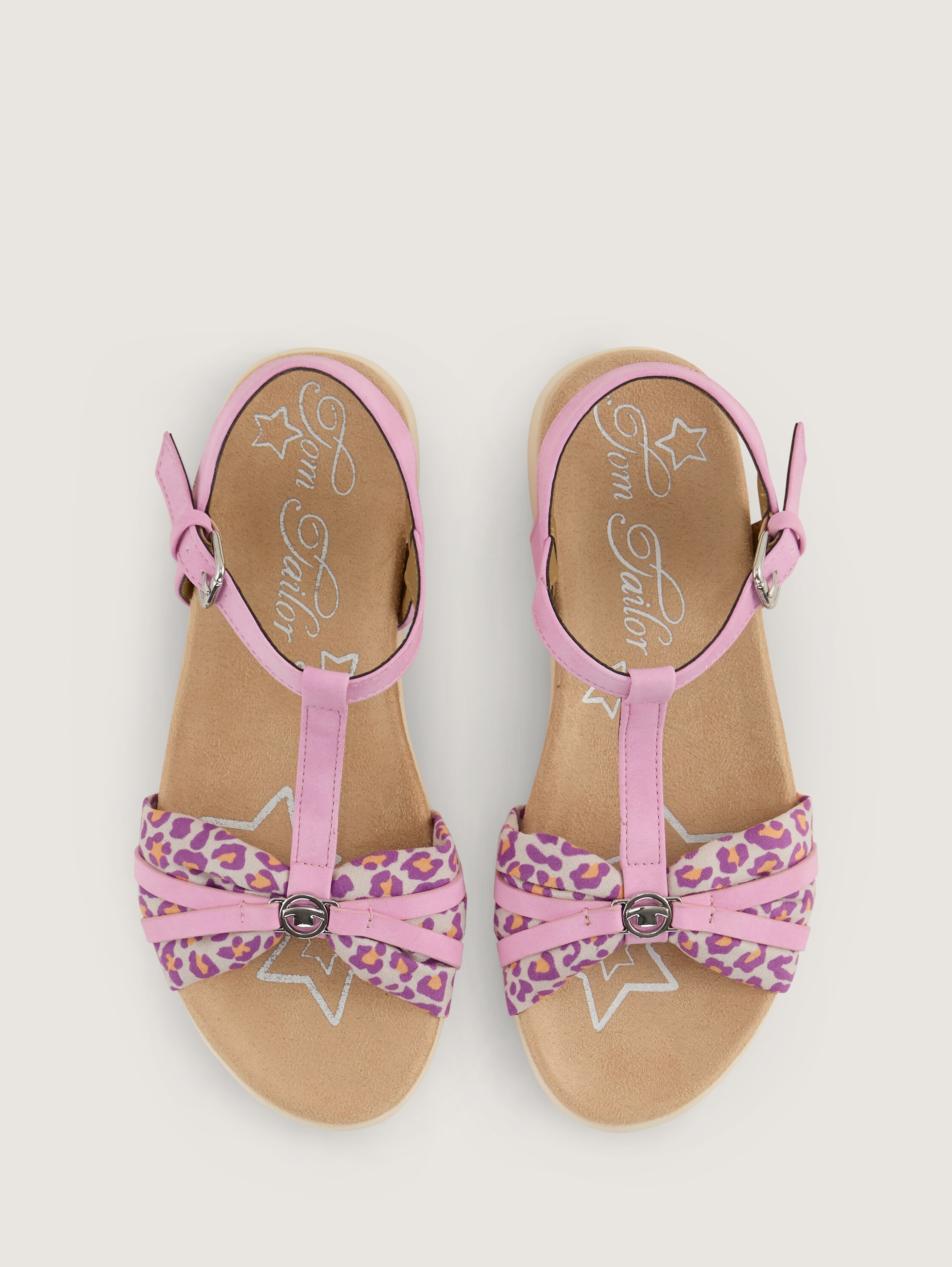 Sandalen met enkelbandje en dierenprint - rose - 