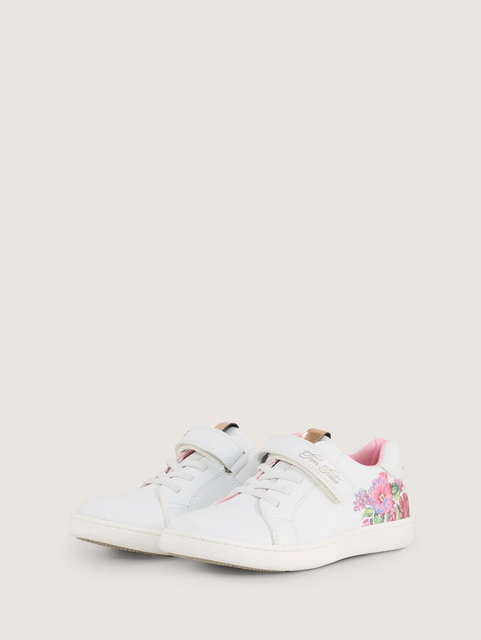 Trainers with floral print by Teen Girls, white
