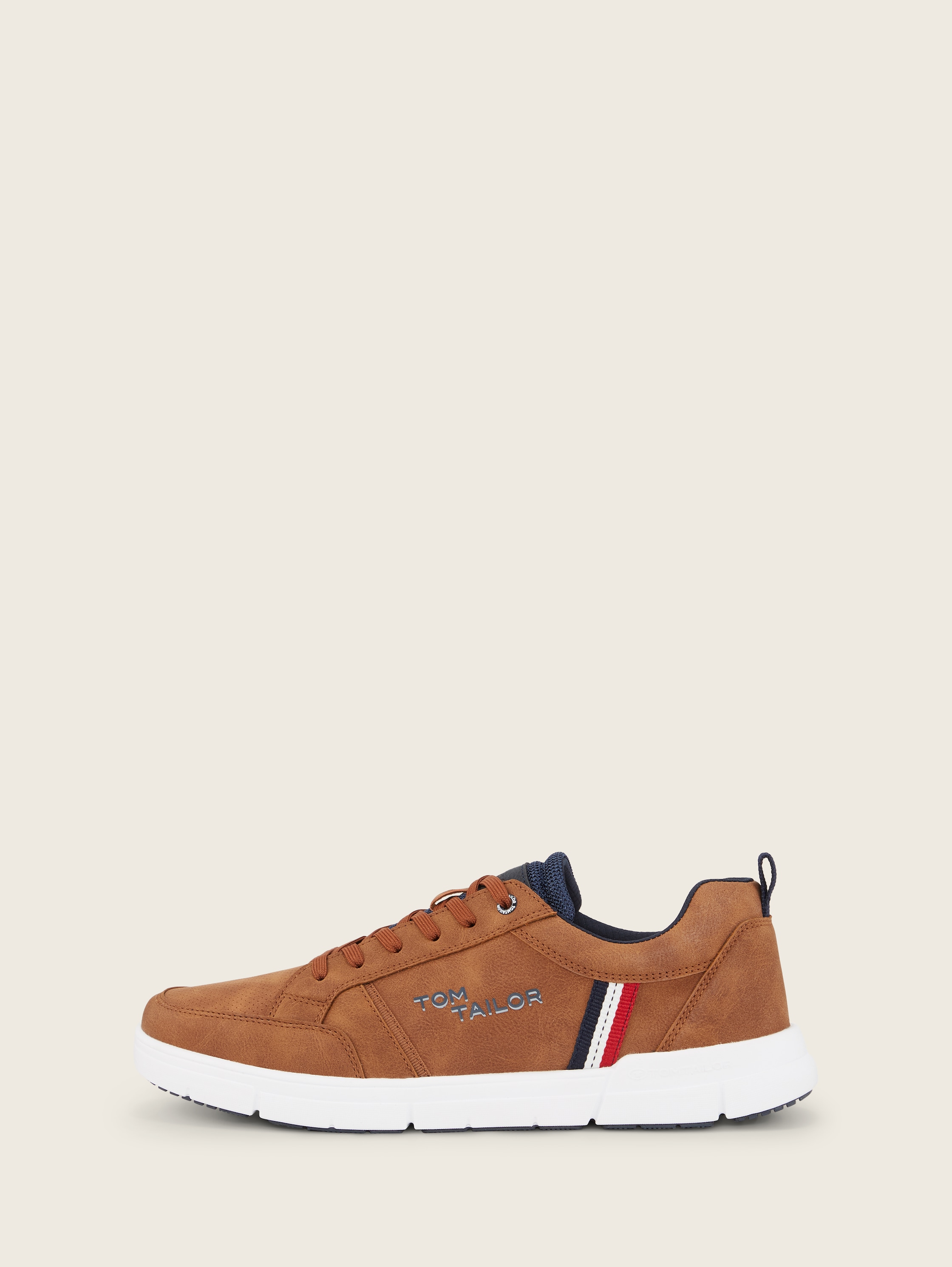 Sneaker mit Logo Print - cognac - seitliche Produkt-Ansicht