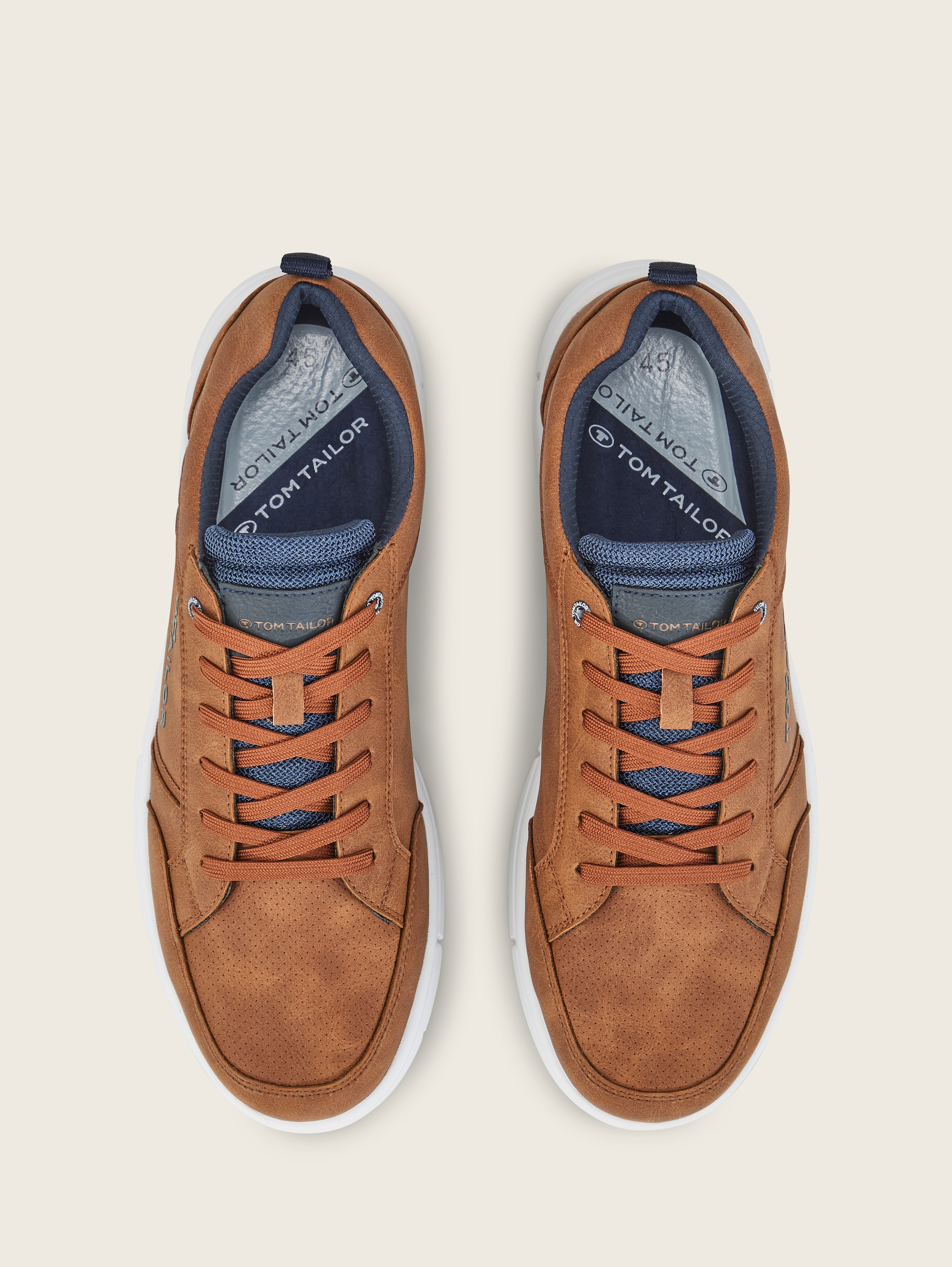 Sneaker mit Logo Print - cognac - Produkt-Ansicht von oben 