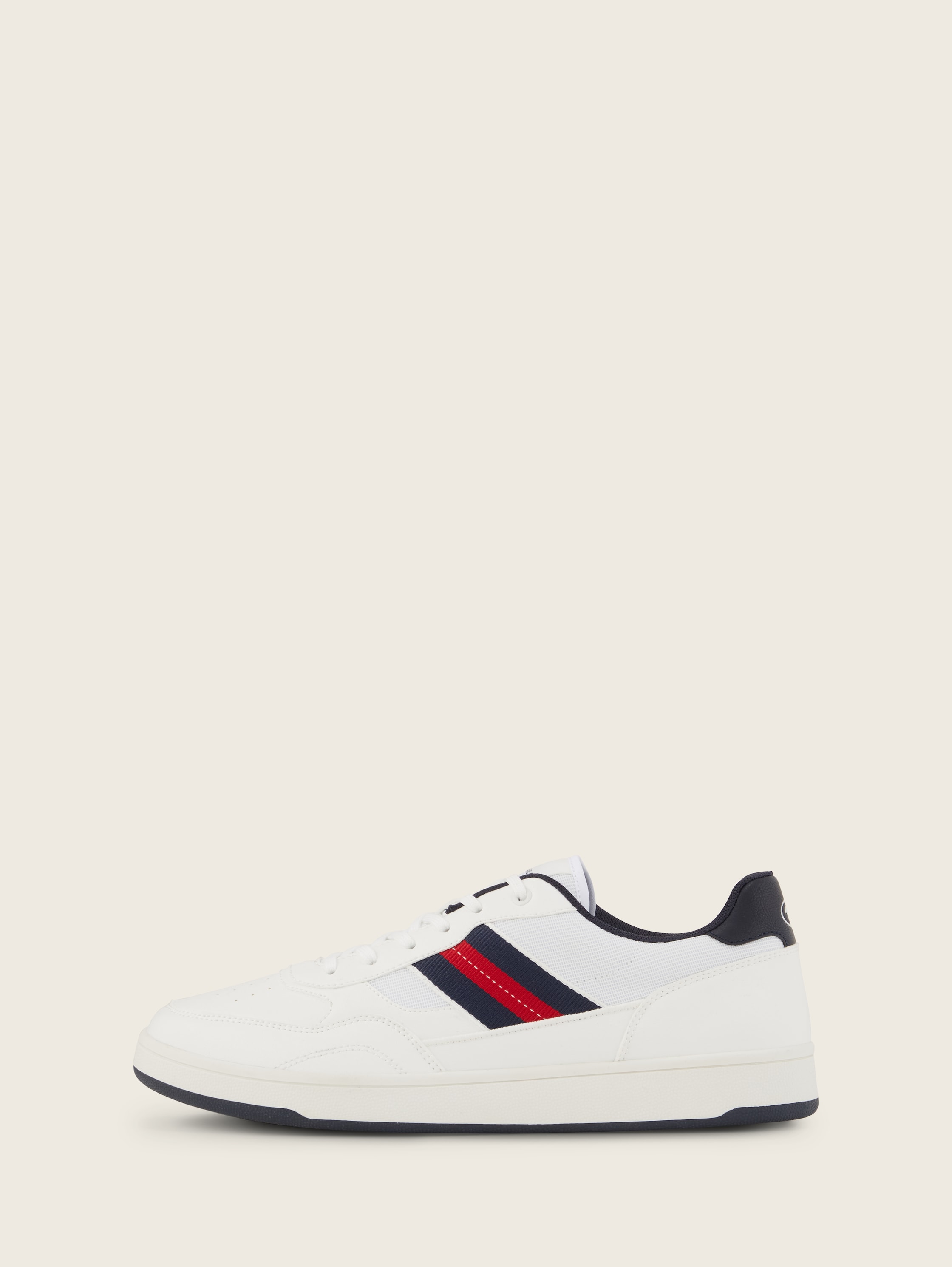 Kunstleder-Sneaker - white-navy - seitliche Produkt-Ansicht