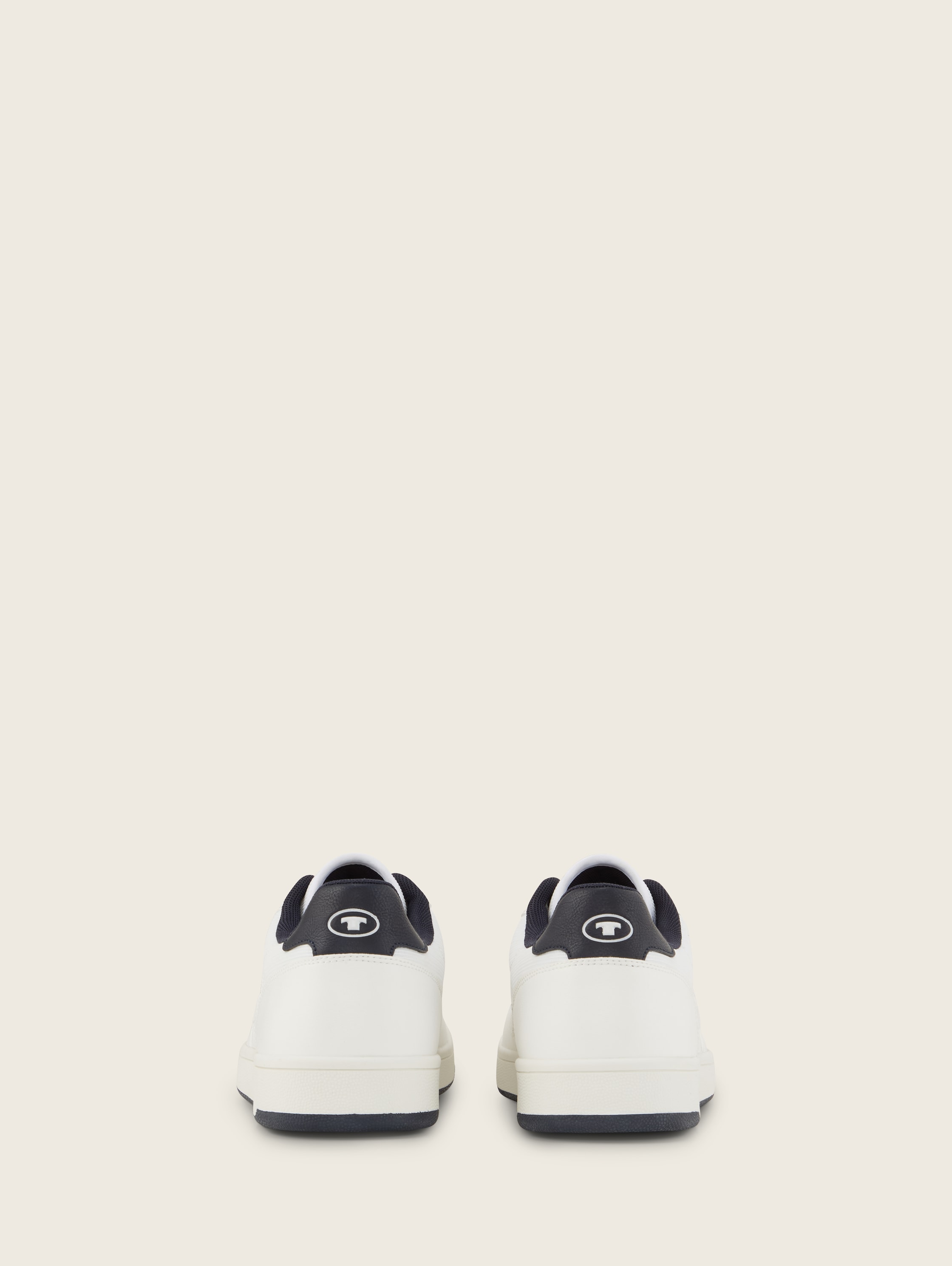 Kunstleder-Sneaker - white-navy - Produkt-Rückansicht