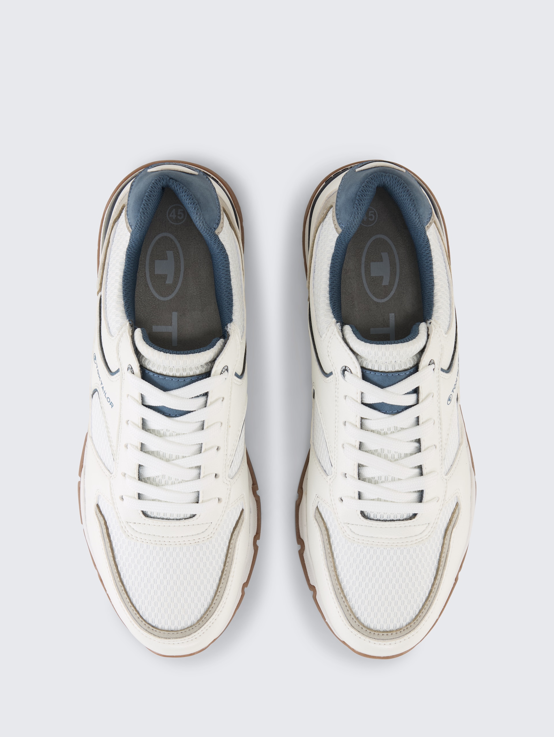 Sneaker met mesh inzetstuk - white - Bovenaanzicht product 