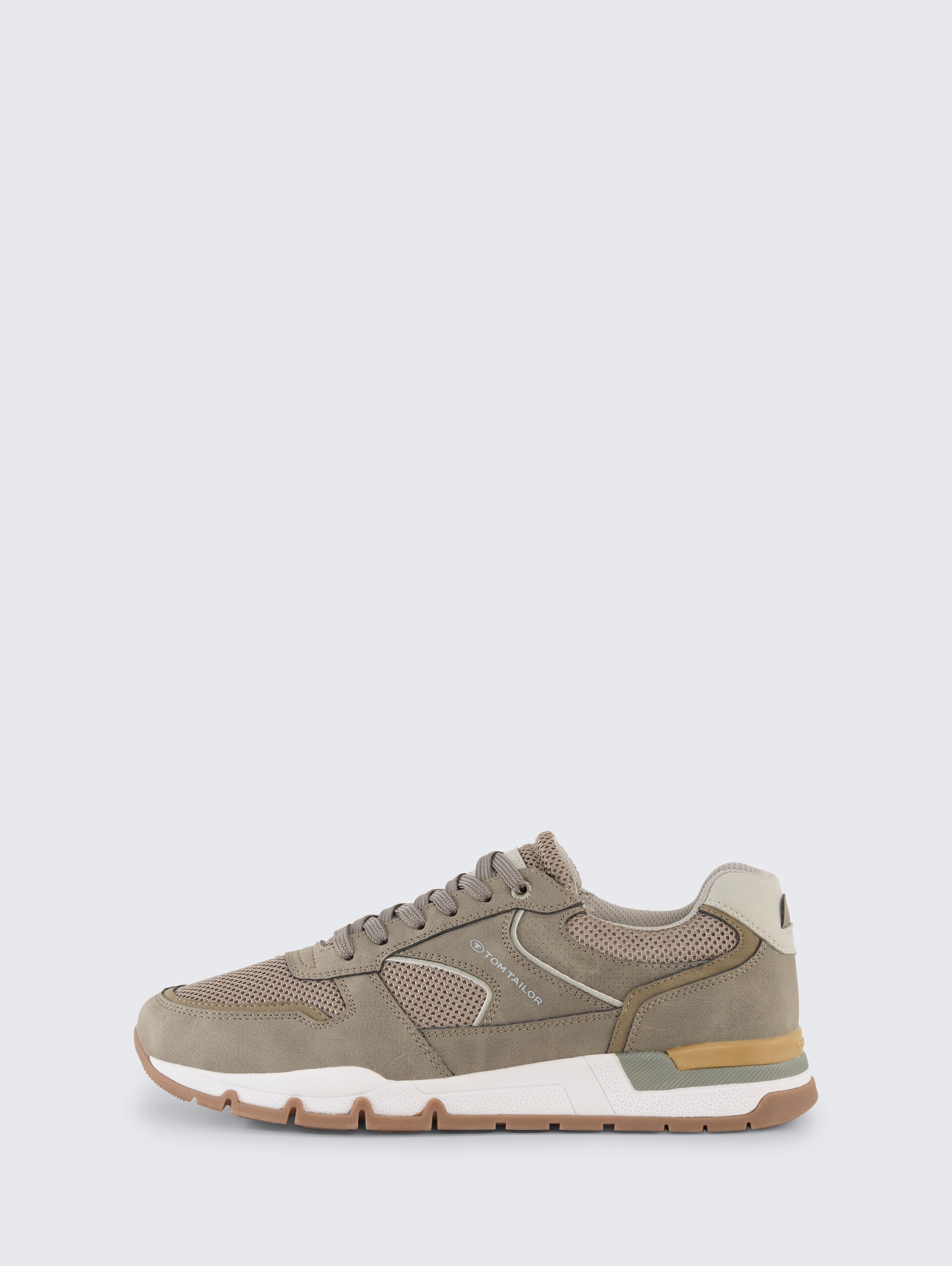 Sneaker met mesh inzetstuk - mud - zijaanzicht product