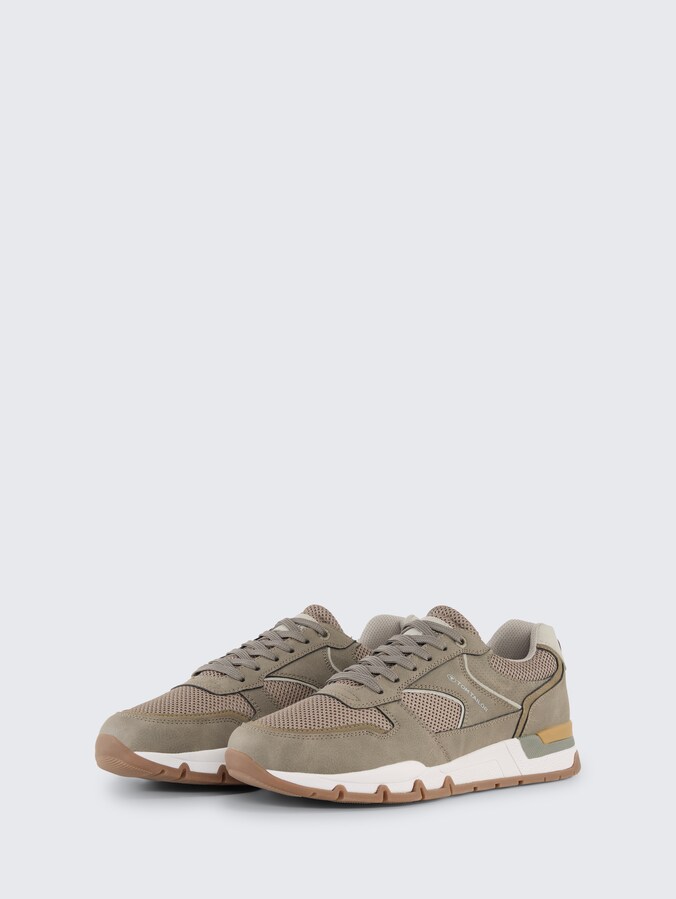 Sneakers met mesh inzetstuk door Men, mud