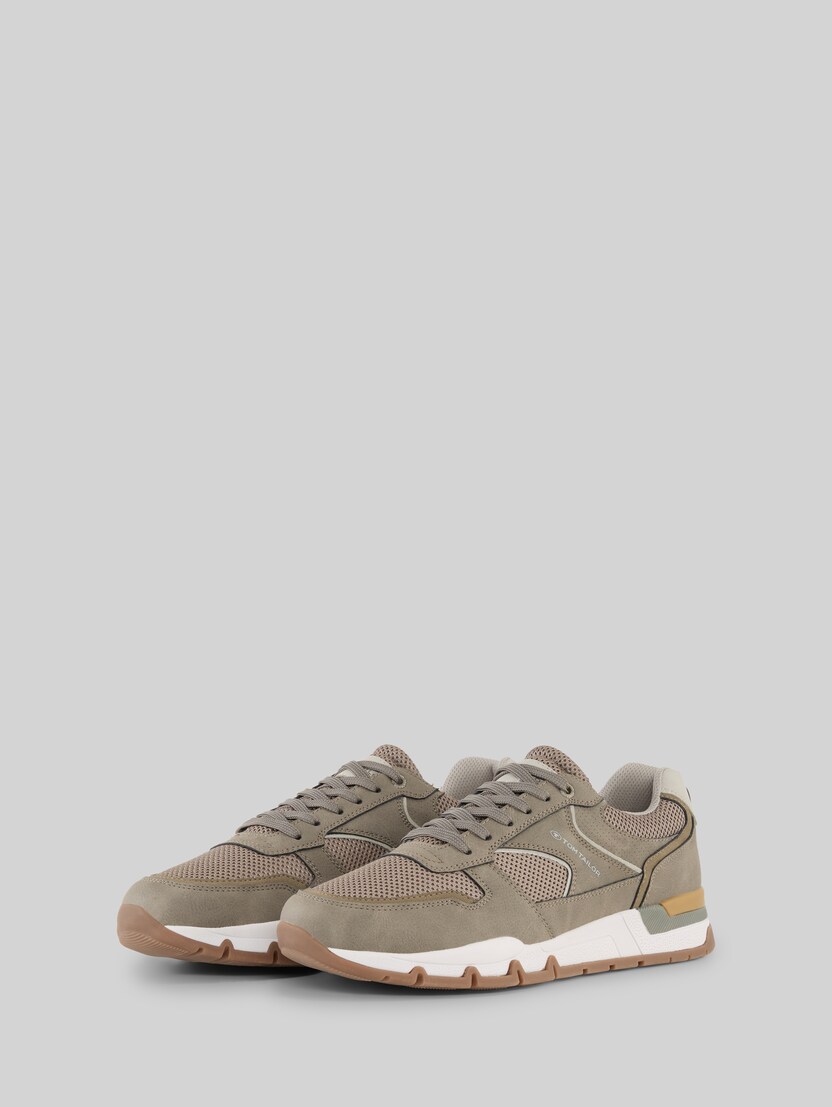 Sneakers with mesh insert by Men, mud