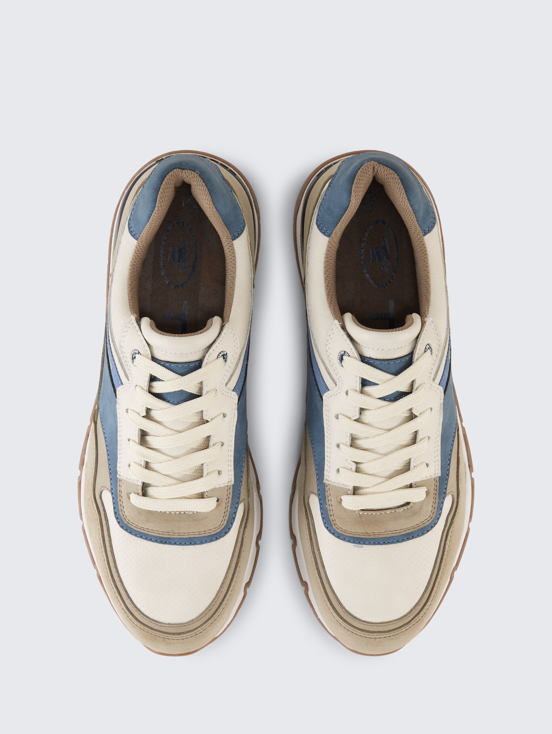 Sneakers met colourblocking - beige - Bovenaanzicht product 