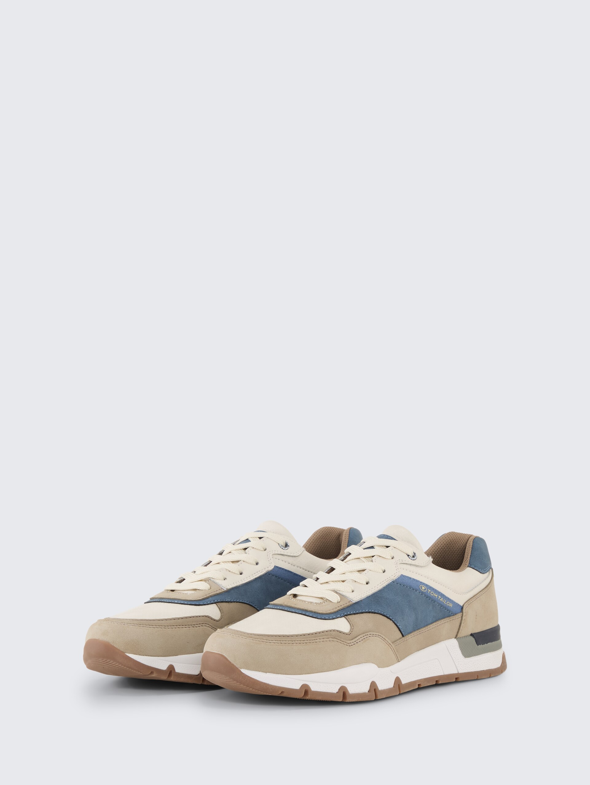Sneakers met colourblocking - beige - zijaanzicht product