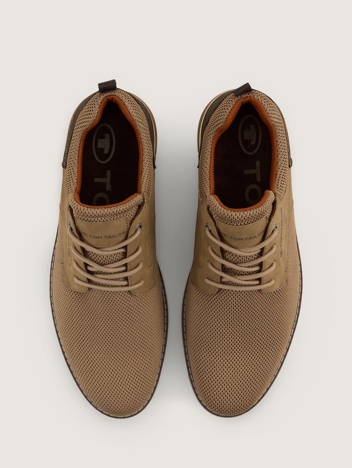 Schnürschuhe im Knitted-Look - sand - Produkt-Ansicht von oben 