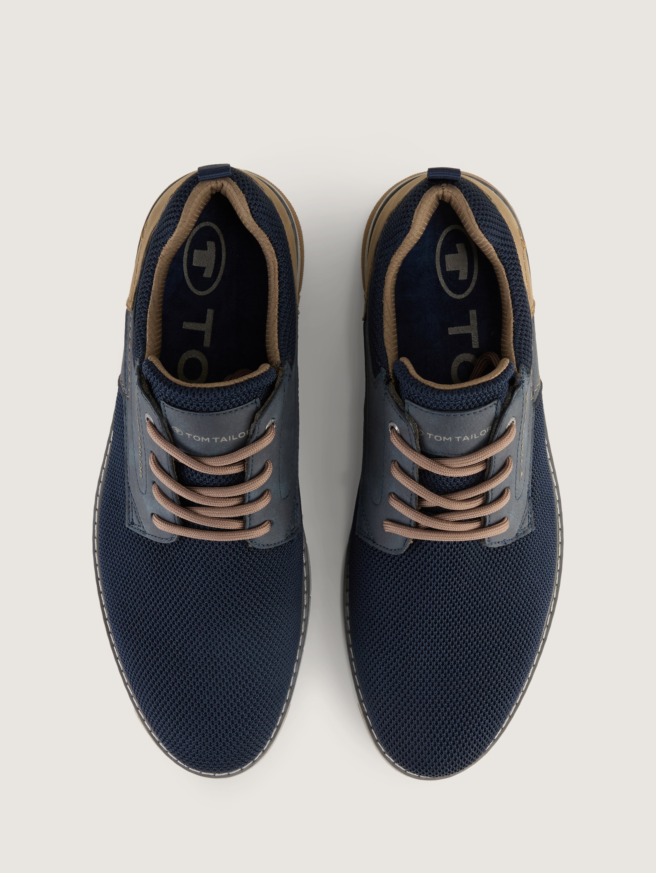 Trainers with high-quality faux leather - navy - 