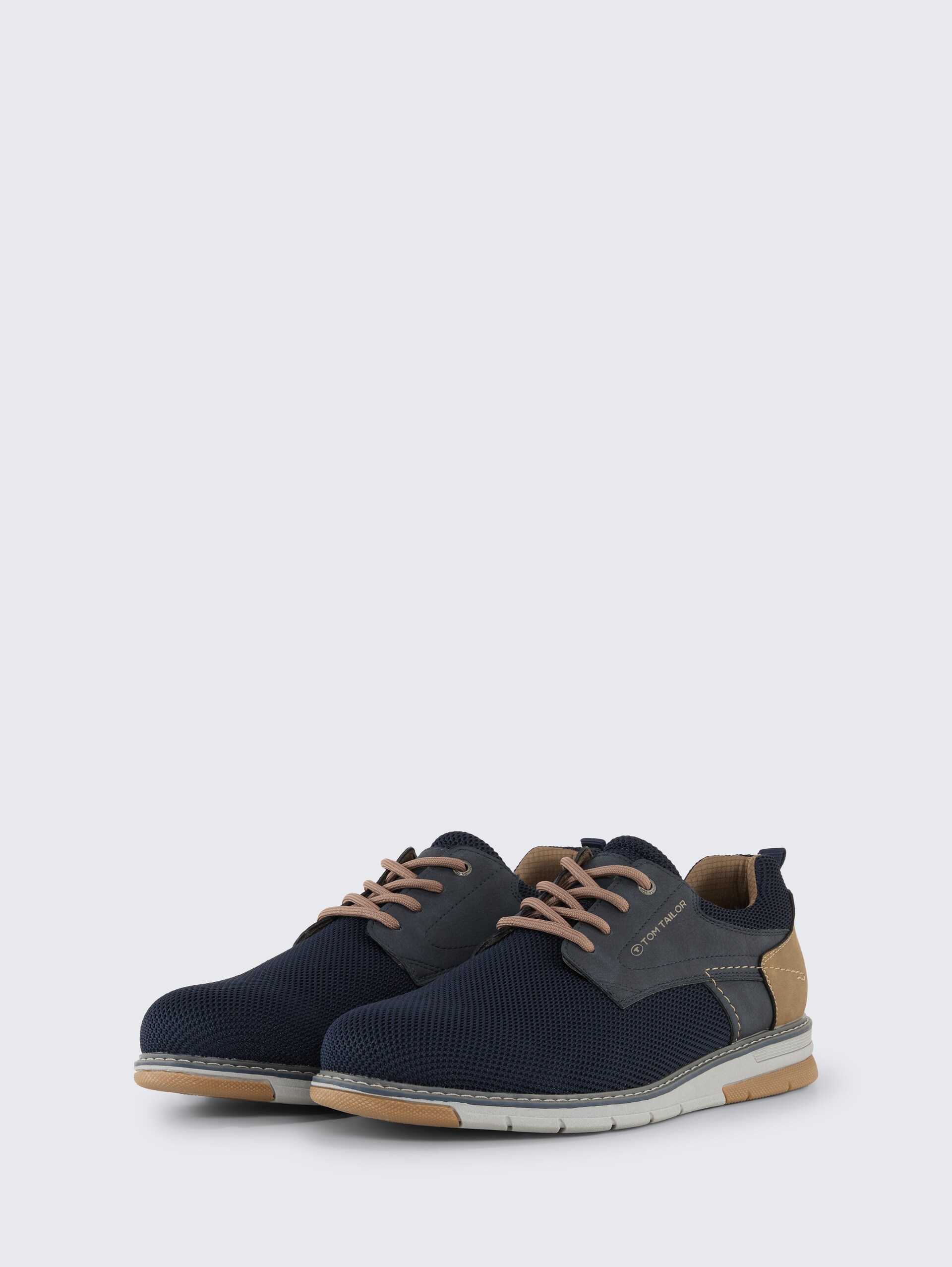 Schnürschuhe im Knitted-Look - navy - seitliche Produkt-Ansicht