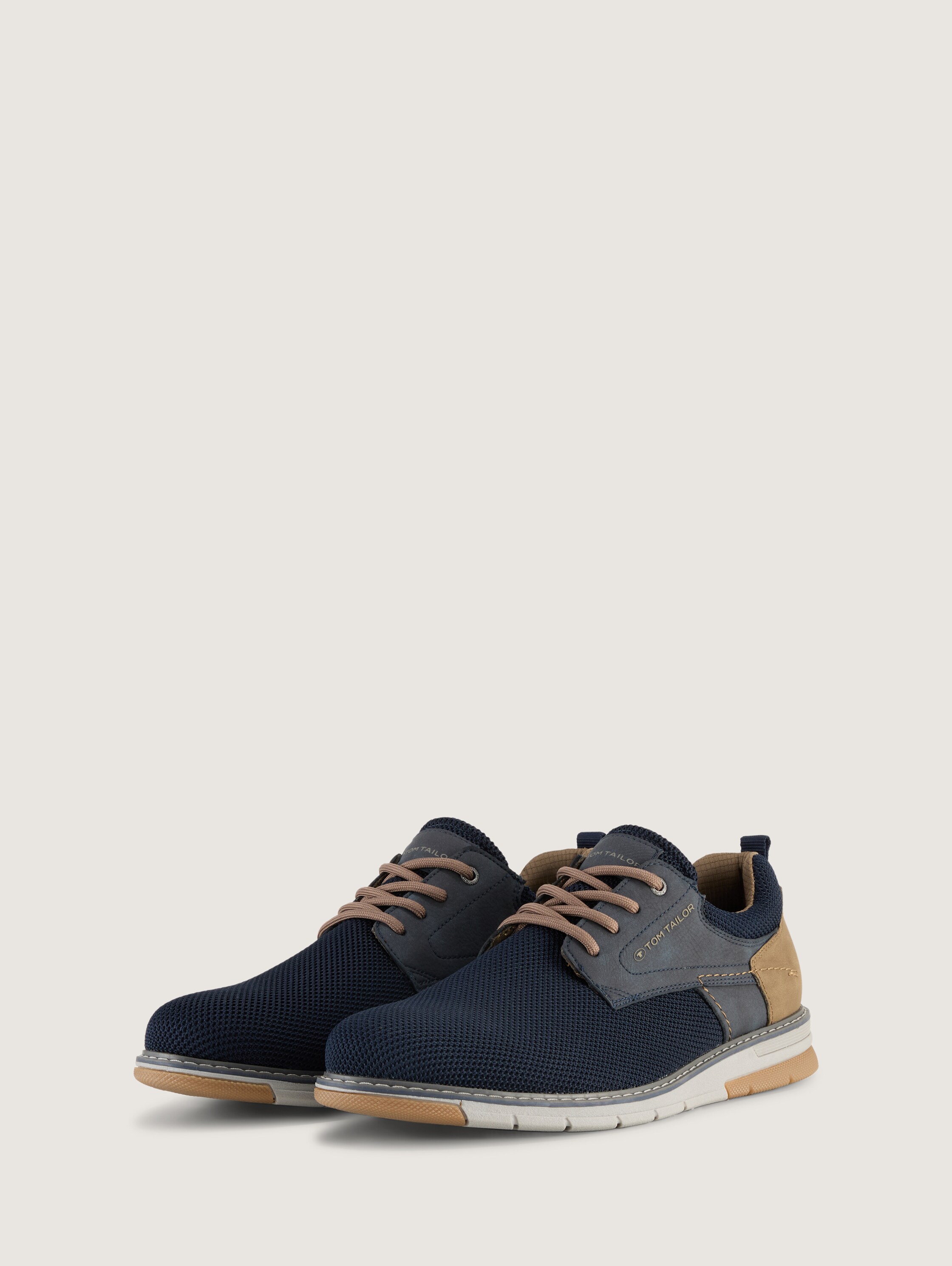 Trainers with high-quality faux leather - navy - 