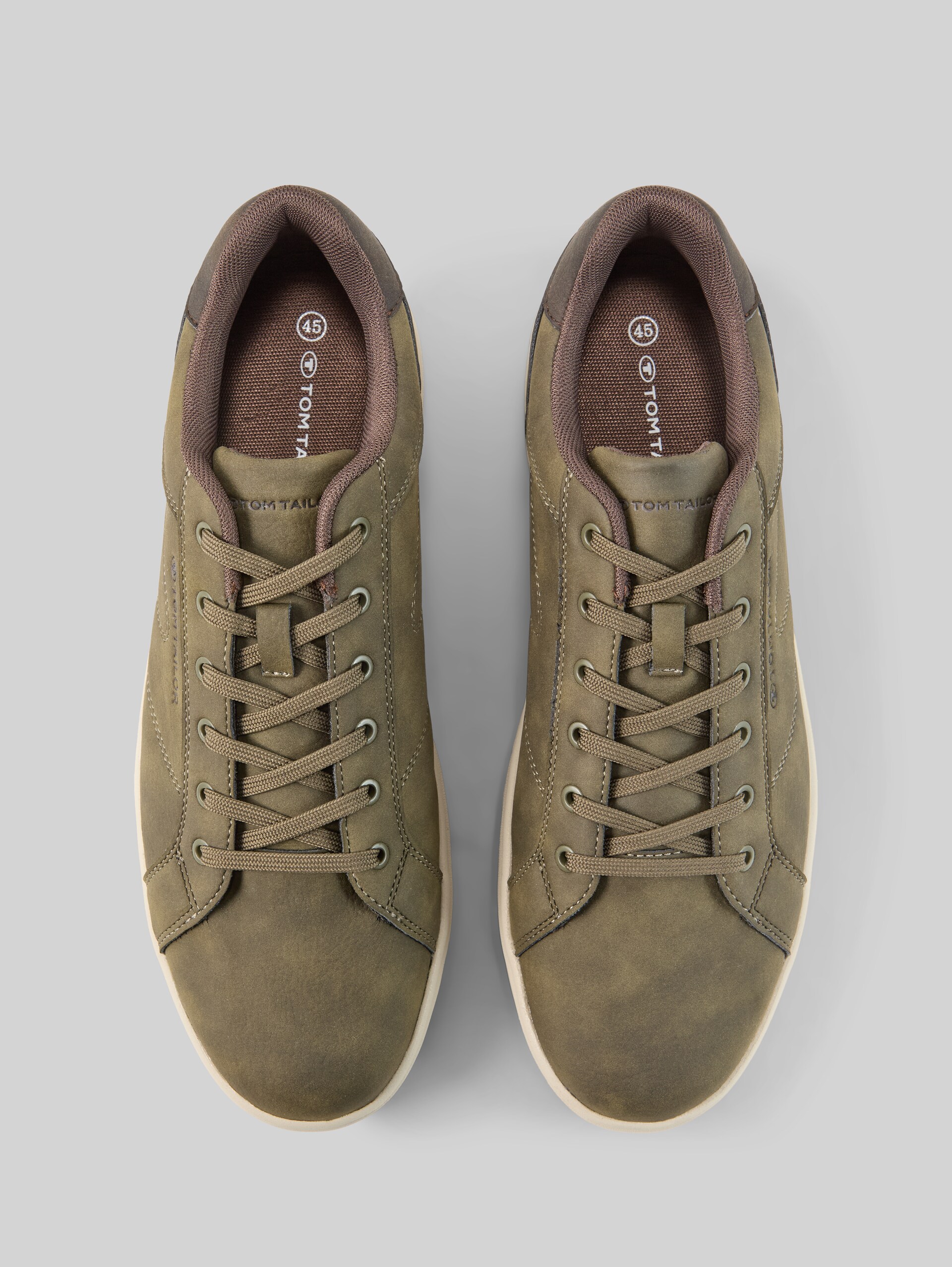 Baskets en simili cuir - khaki - Vue du produit du haut