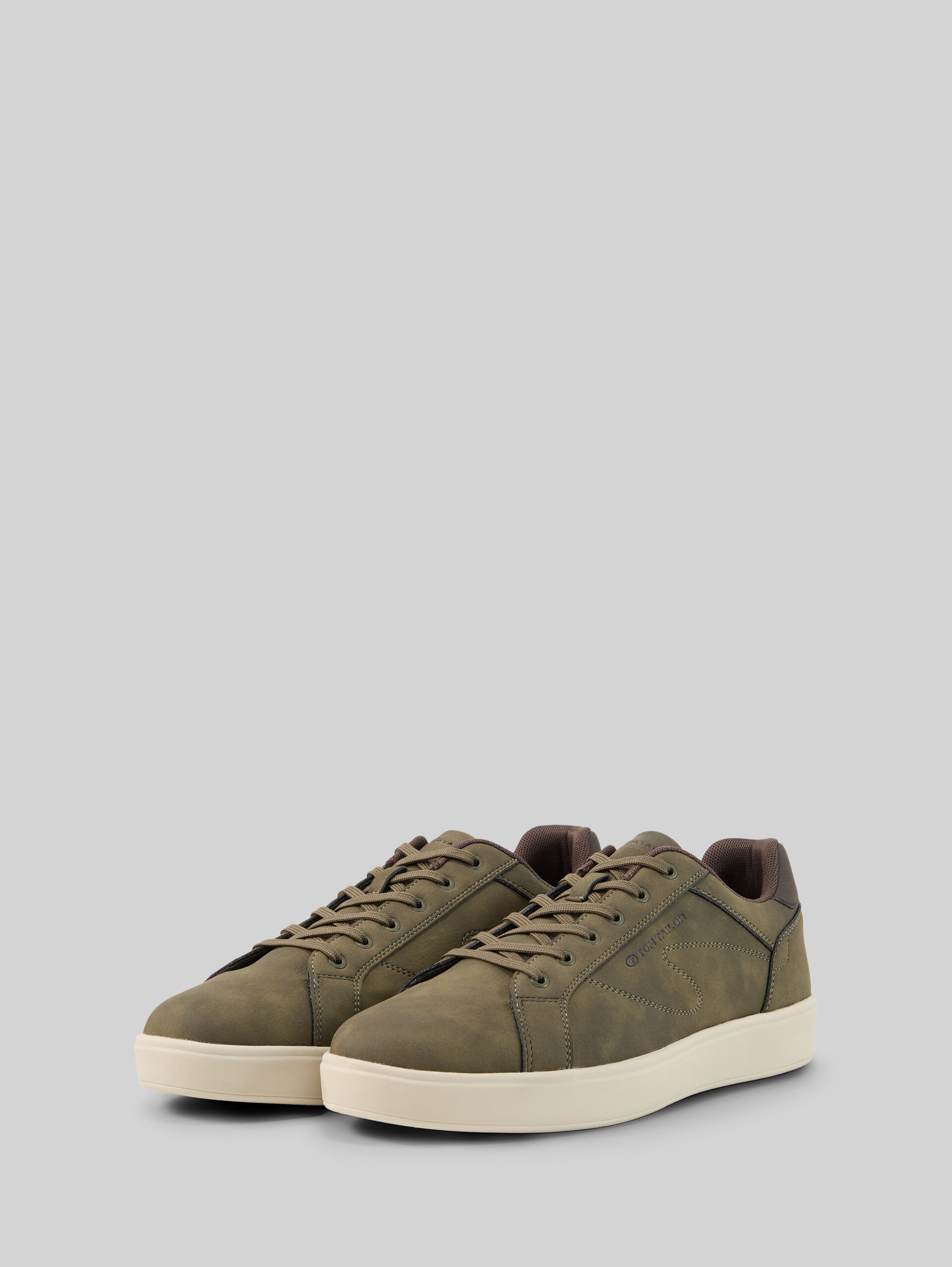 Baskets en simili cuir - khaki - vue latérale du produit