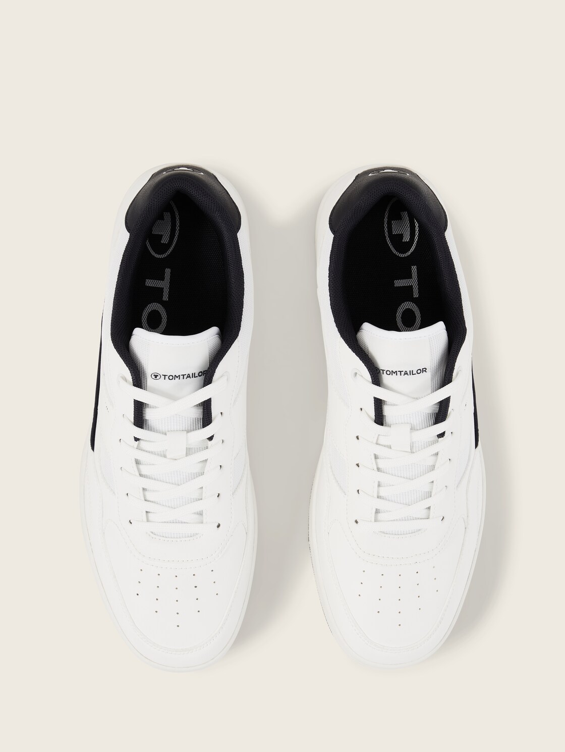 Sneaker mit Colour-Blocking - white-navy - Produkt-Ansicht von oben 