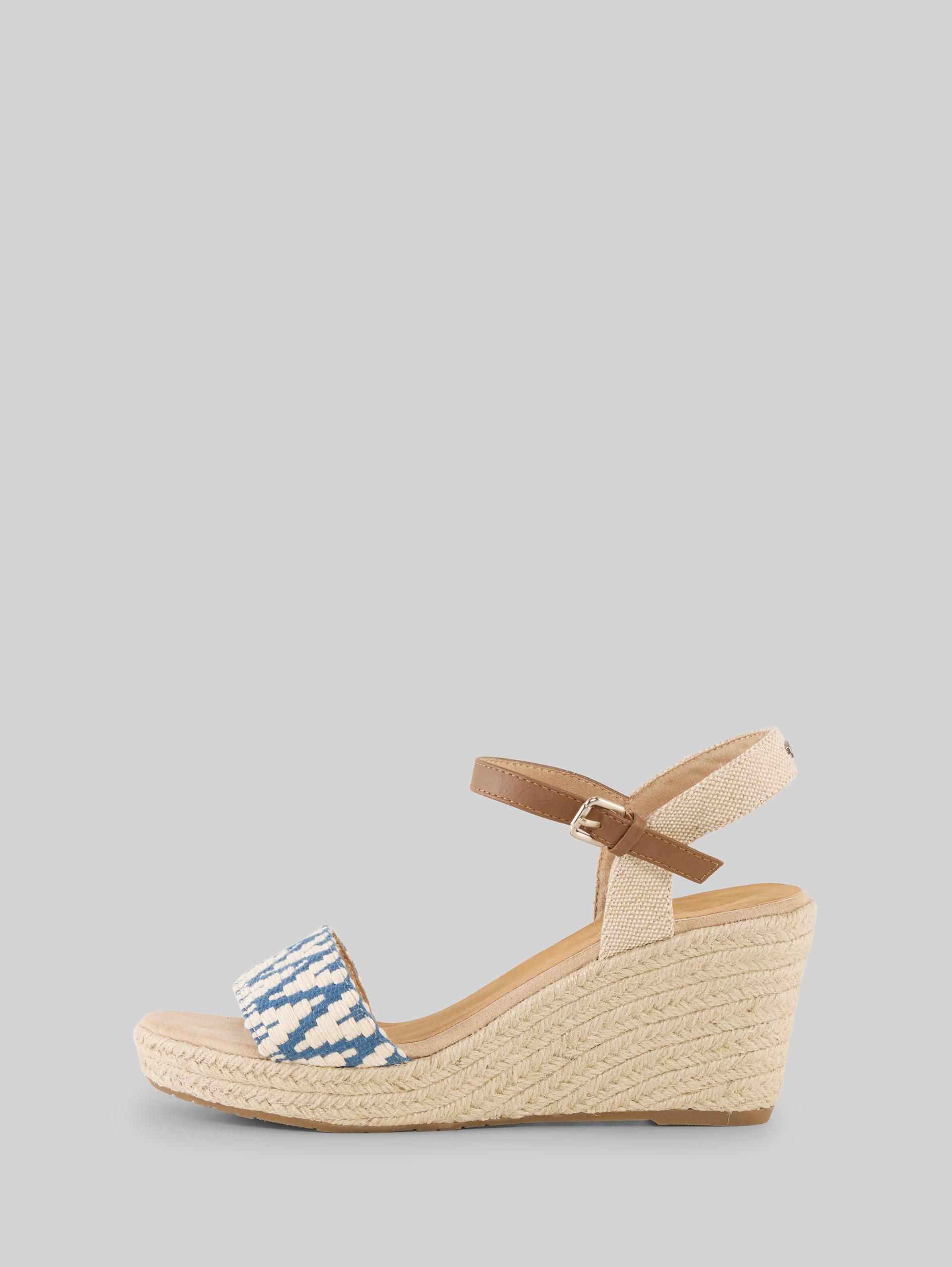 Sandals with wedge heels - offwhite-blue - Product detail view