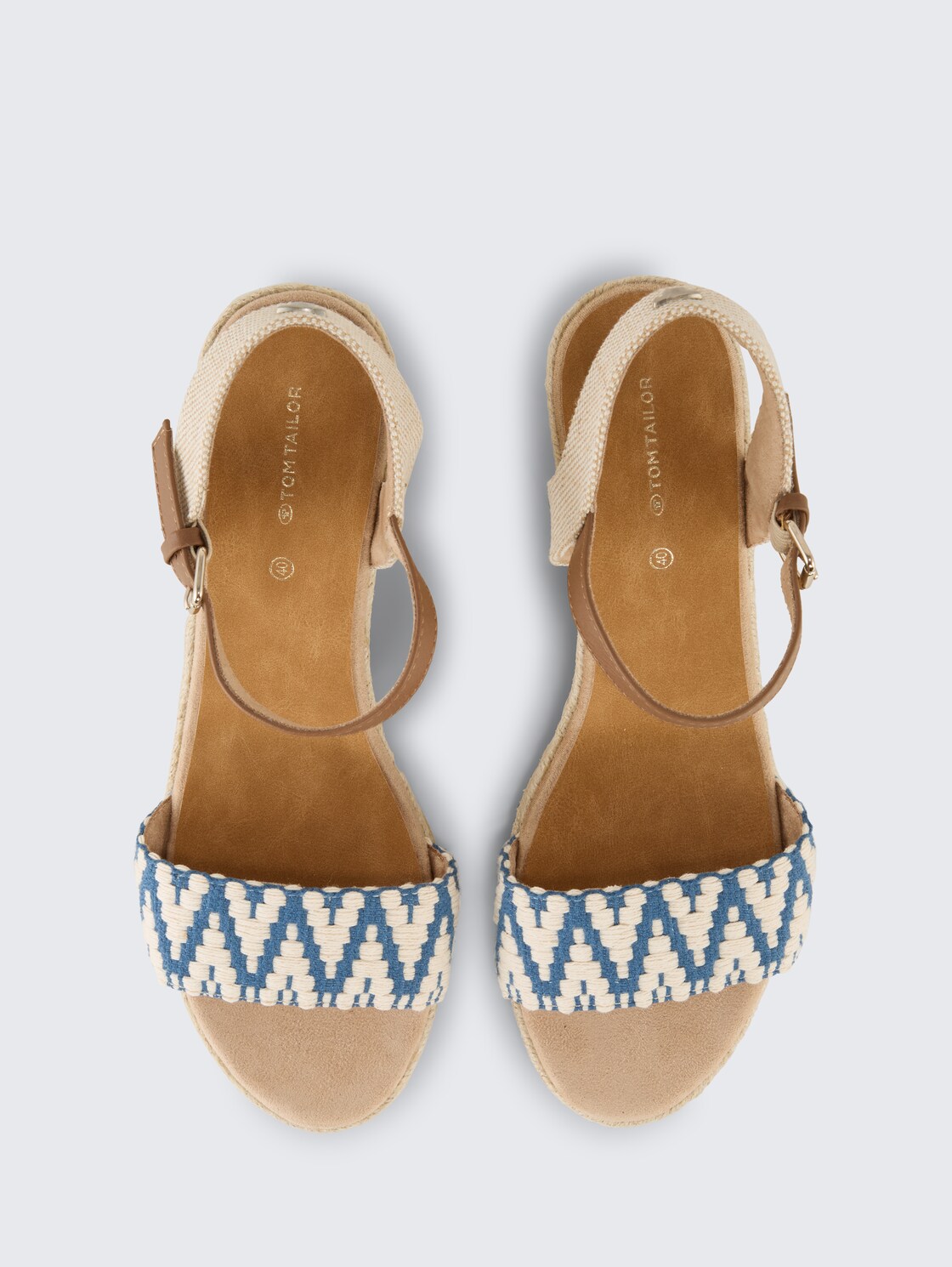 Sandalen mit Keilabsatz - offwhite-blue - Produkt-Ansicht von oben 