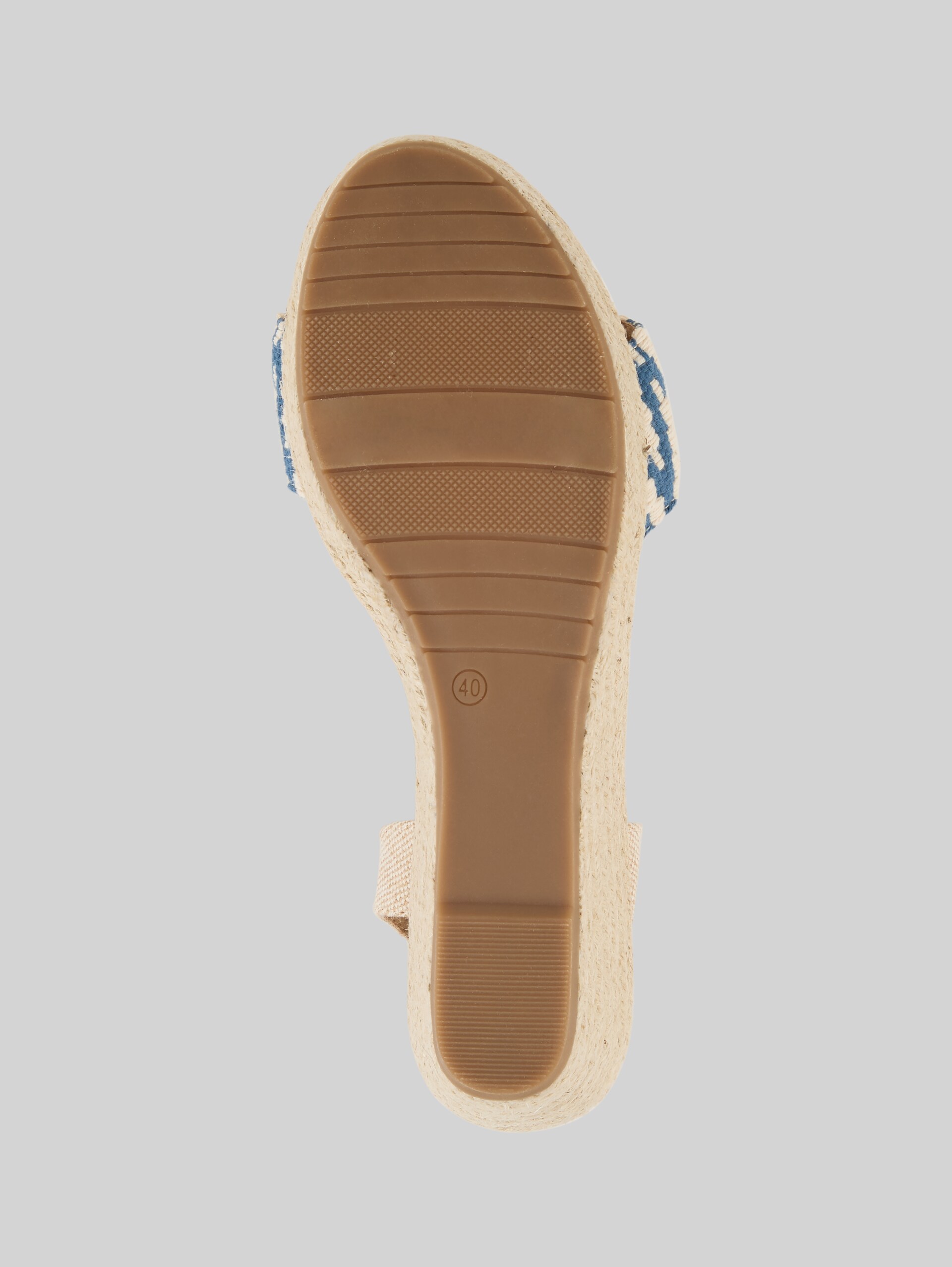 Sandals with wedge heels - offwhite-blue - Product view sole 