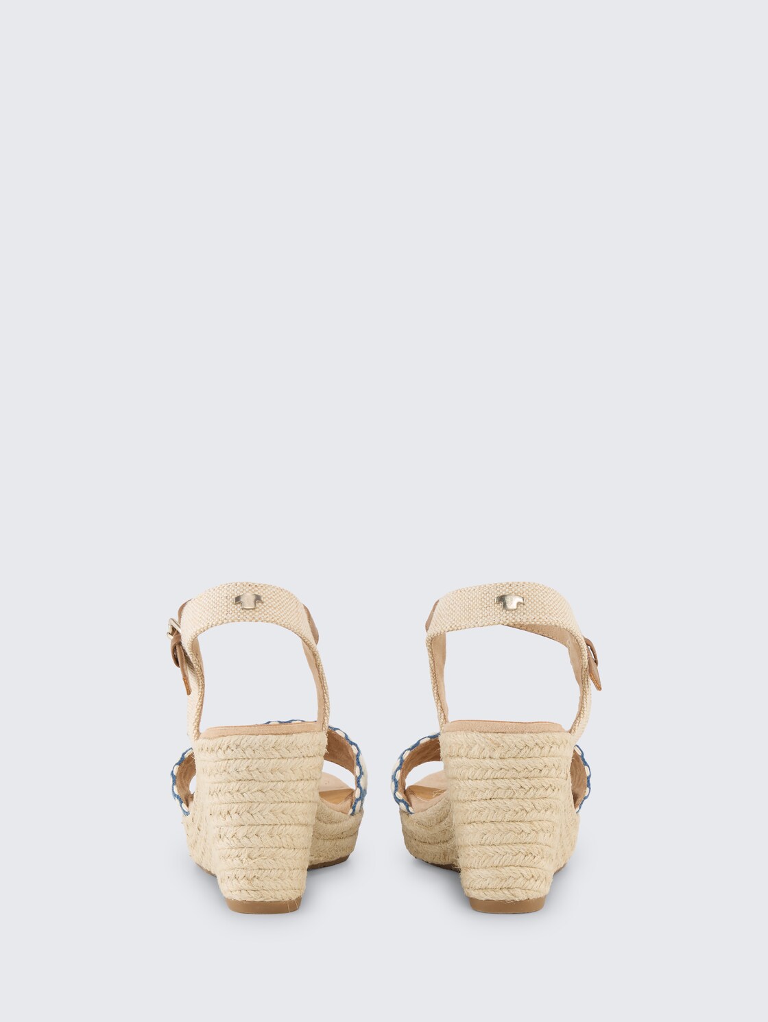 Sandalen mit Keilabsatz - offwhite-blue - Produkt-Rückansicht