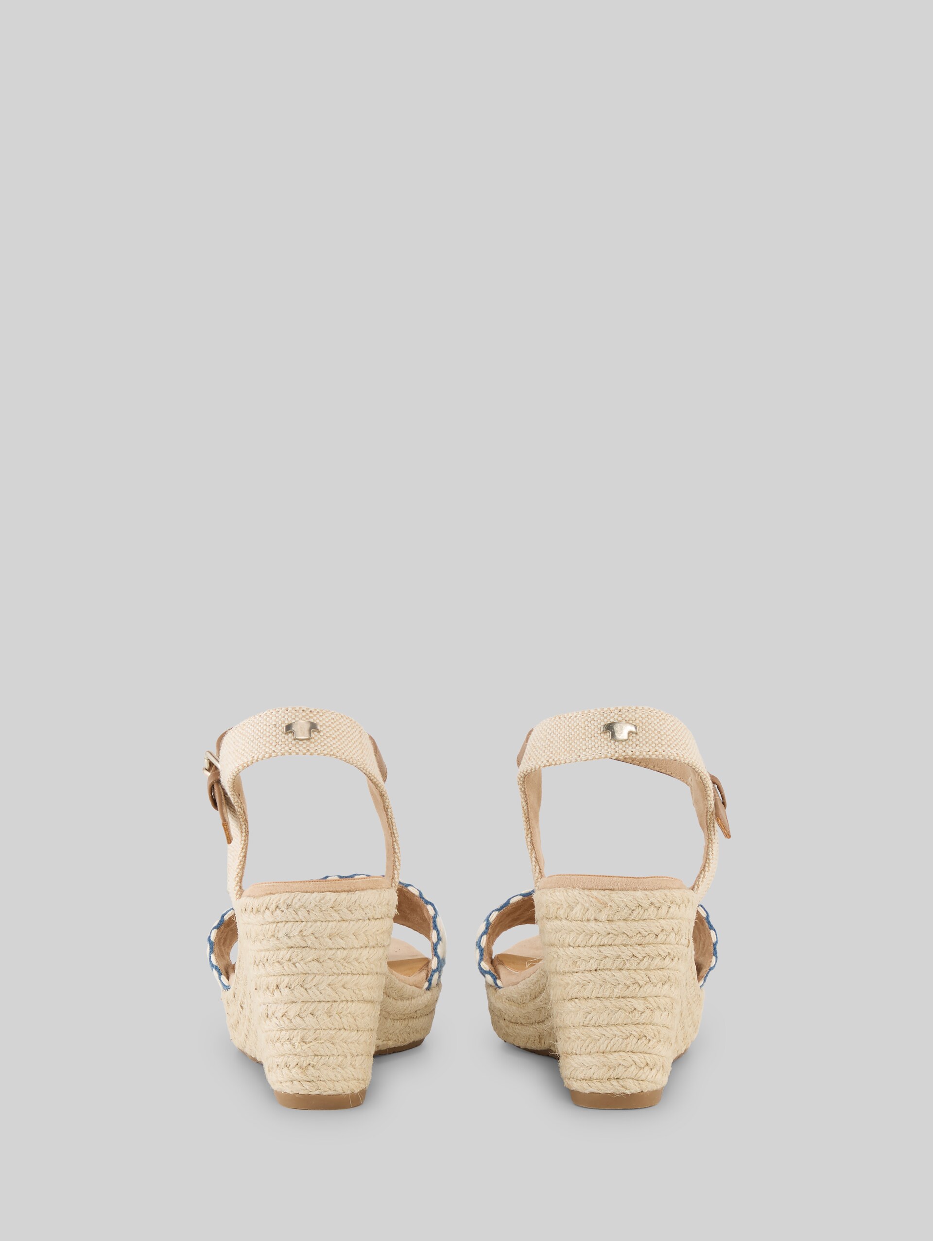 Sandals with wedge heels - offwhite-blue - Product rear view