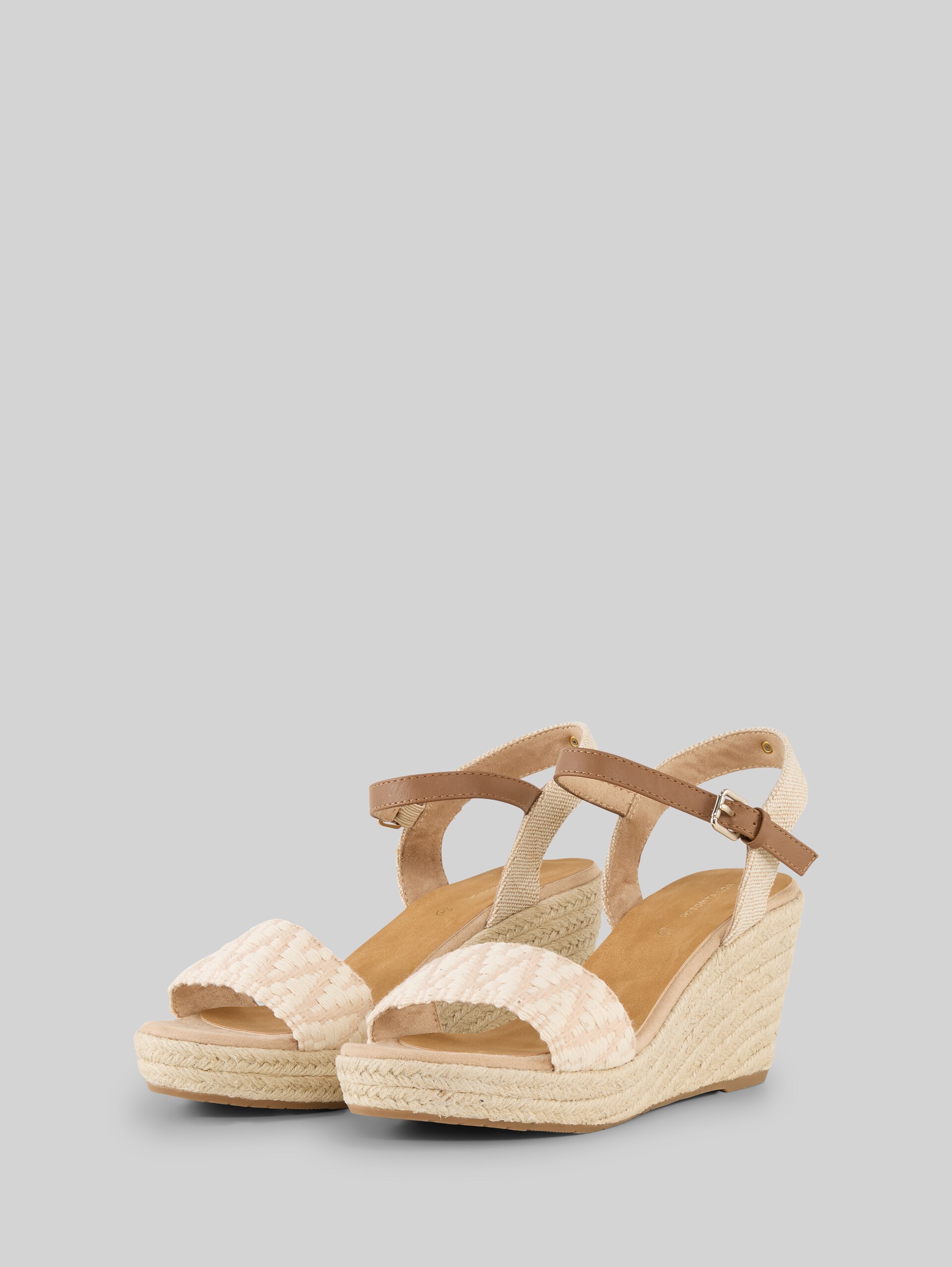 Sandals with wedge heels - offwhite-sand - side product view