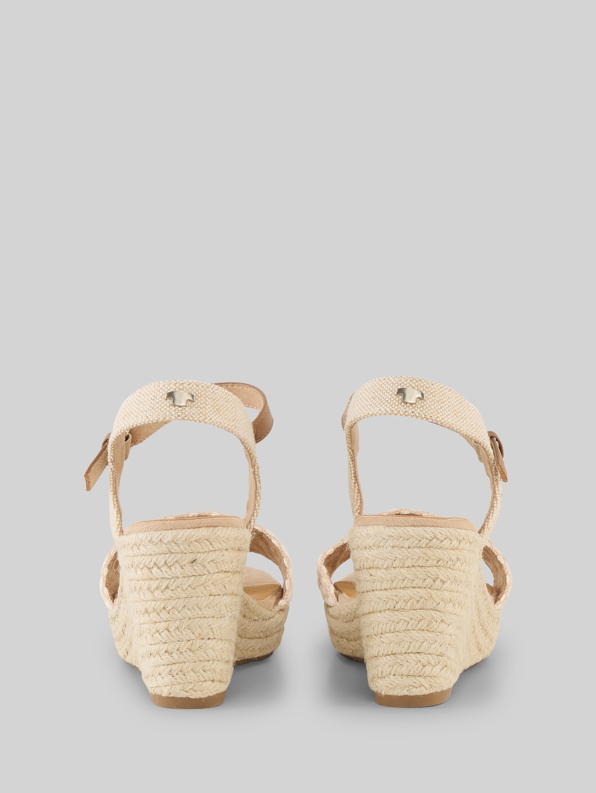 Sandals with wedge heels - offwhite-sand - Product rear view
