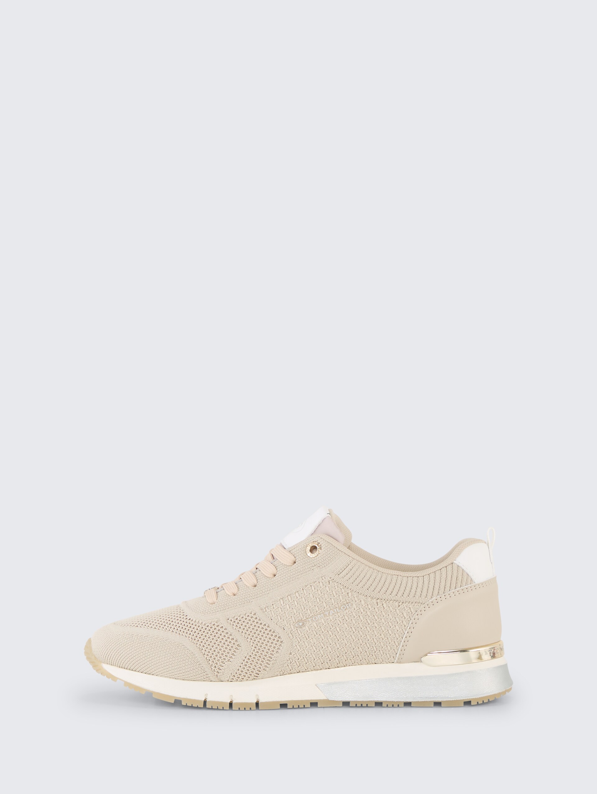 Sneaker met mesh inzetstuk - ltsand - zijaanzicht product
