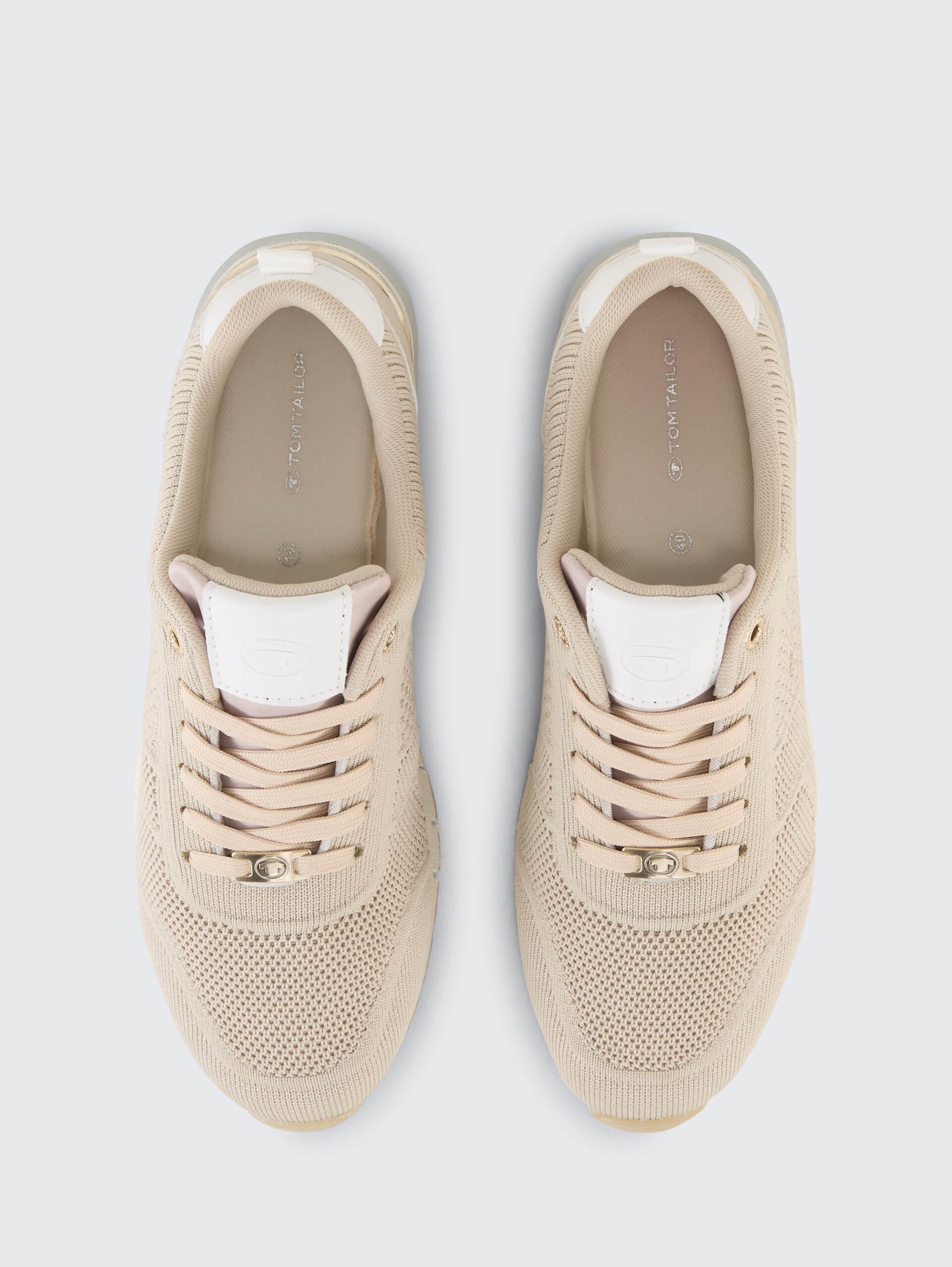 Sneaker met mesh inzetstuk - ltsand - Bovenaanzicht product 