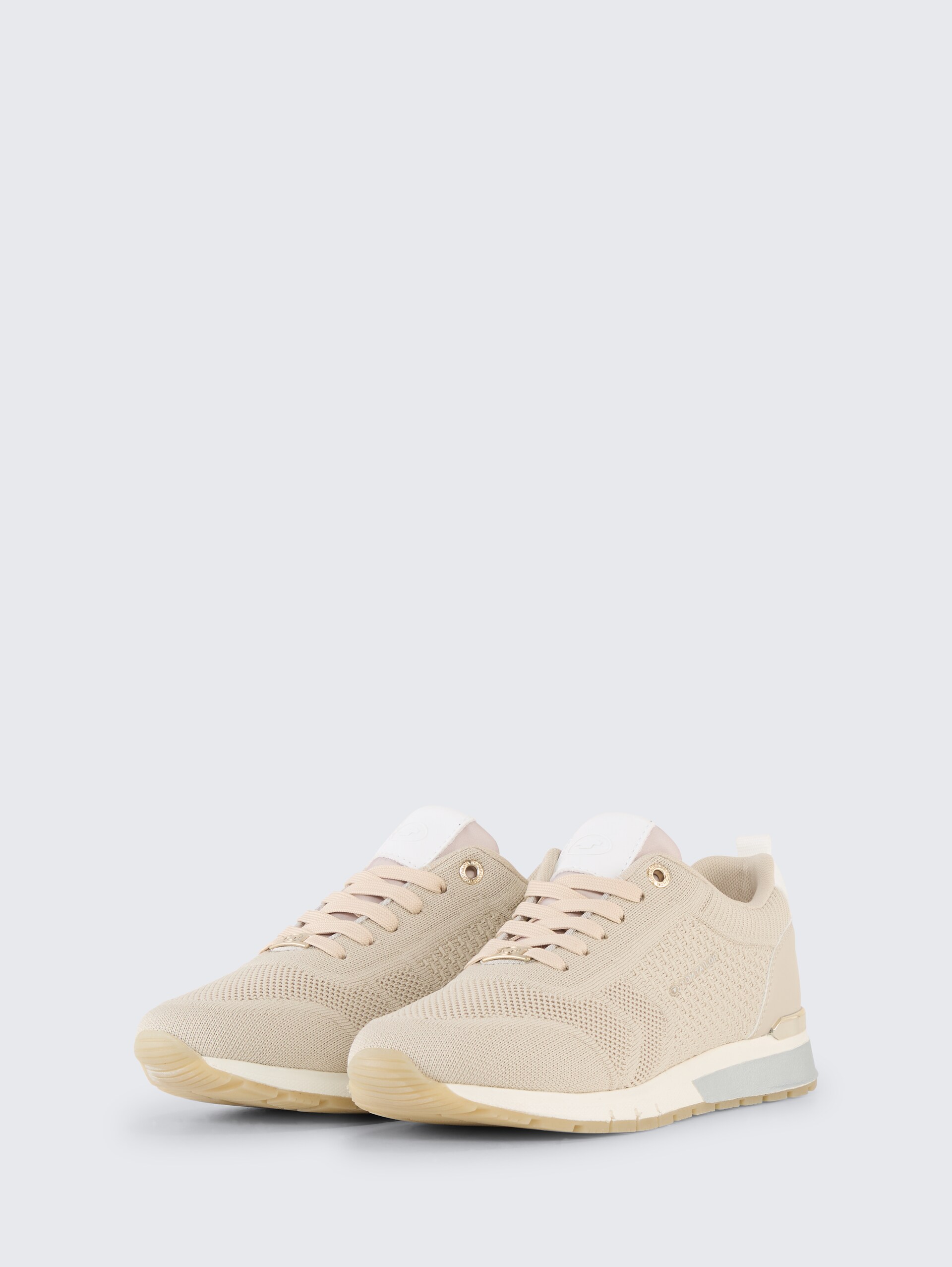 Sneaker met mesh inzetstuk - ltsand - zijaanzicht product