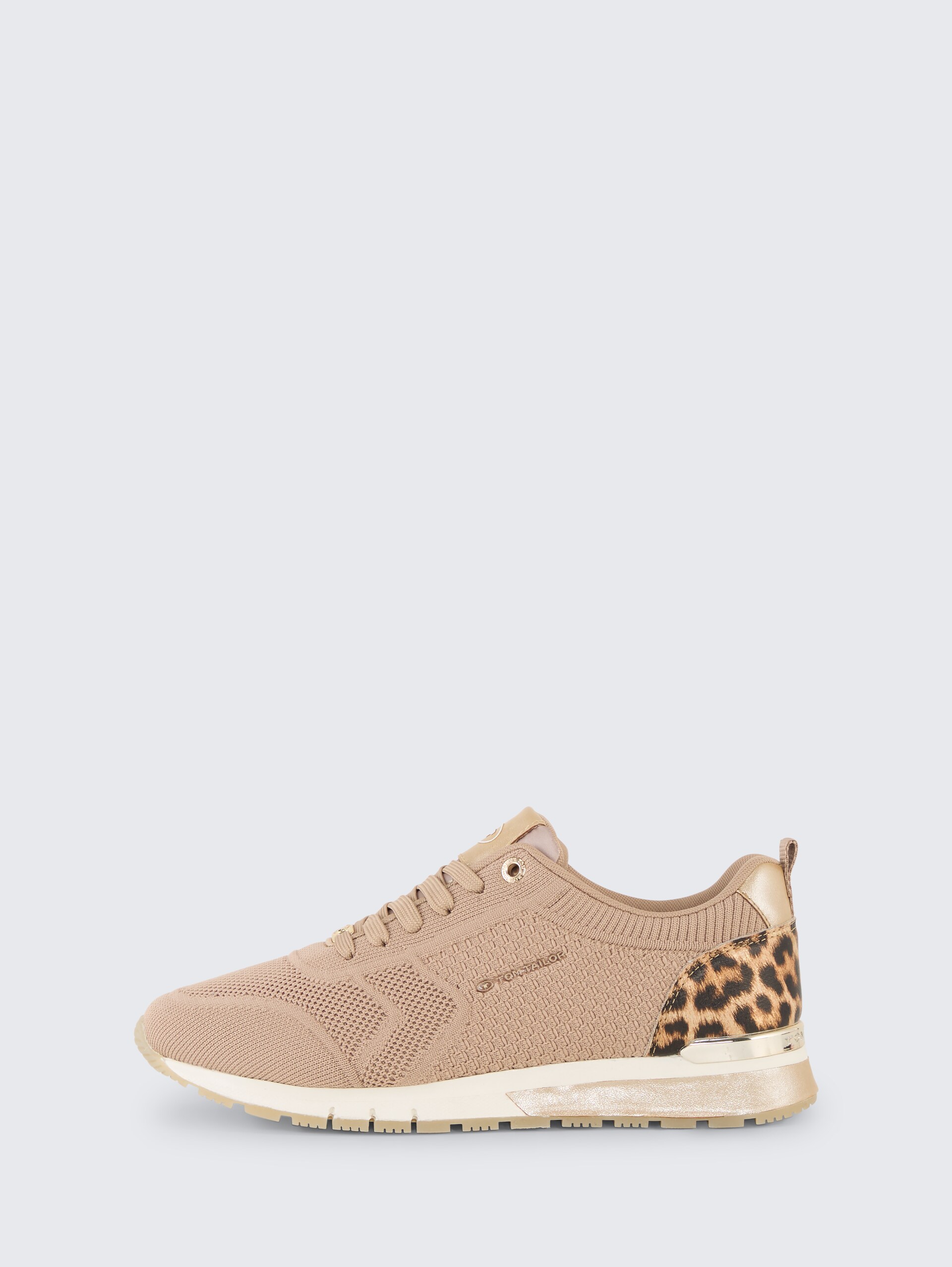 Sneaker met mesh inzetstuk - sand - zijaanzicht product