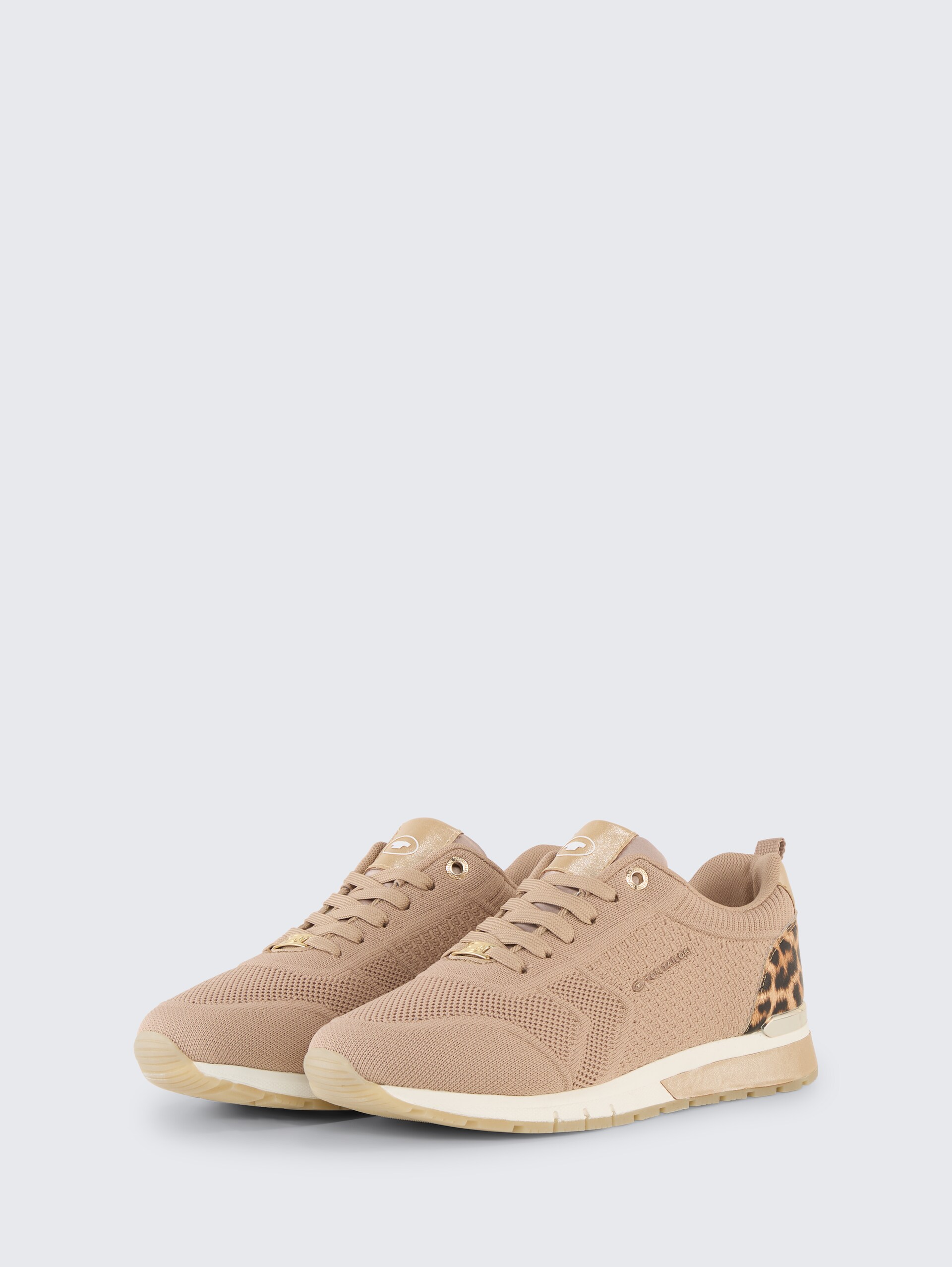 Sneaker met mesh inzetstuk - sand - zijaanzicht product