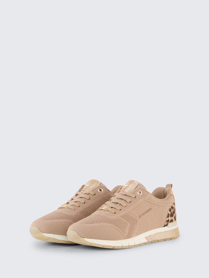 Sneakers met mesh inzetstuk door Women, sand